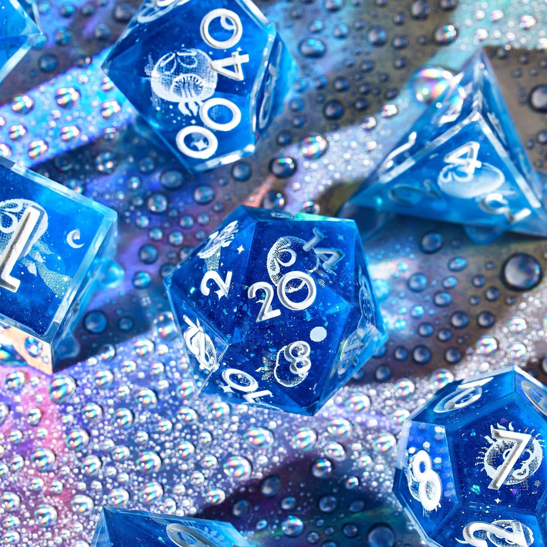 Aurelia 7-Piece Polyhedral Dice Set - Dispel Dice - Premium DnD Dice & Accessories