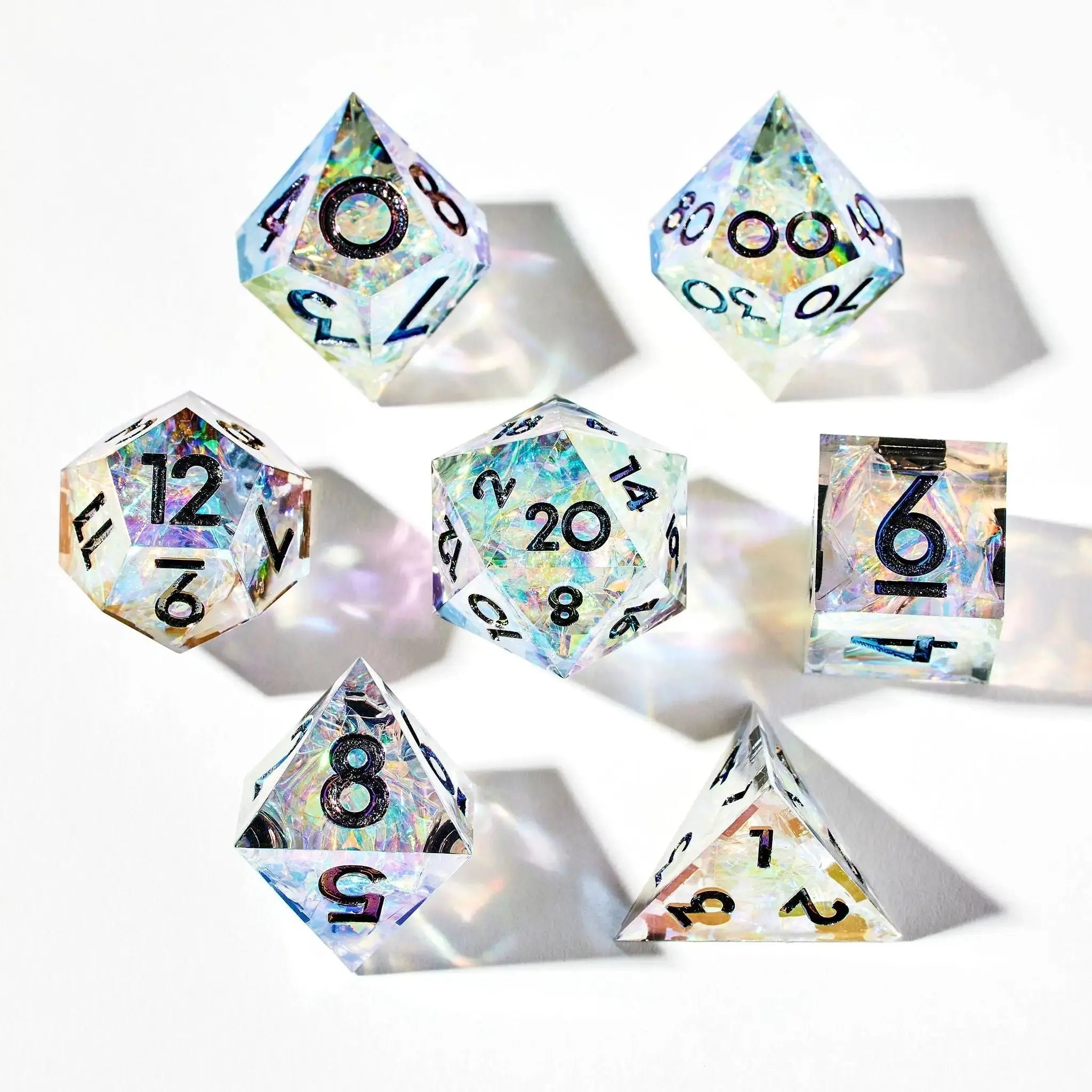 Aurora Borealis 7-Piece Polyhedral Dice Set - Dispel Dice - Premium DnD Dice & Accessories