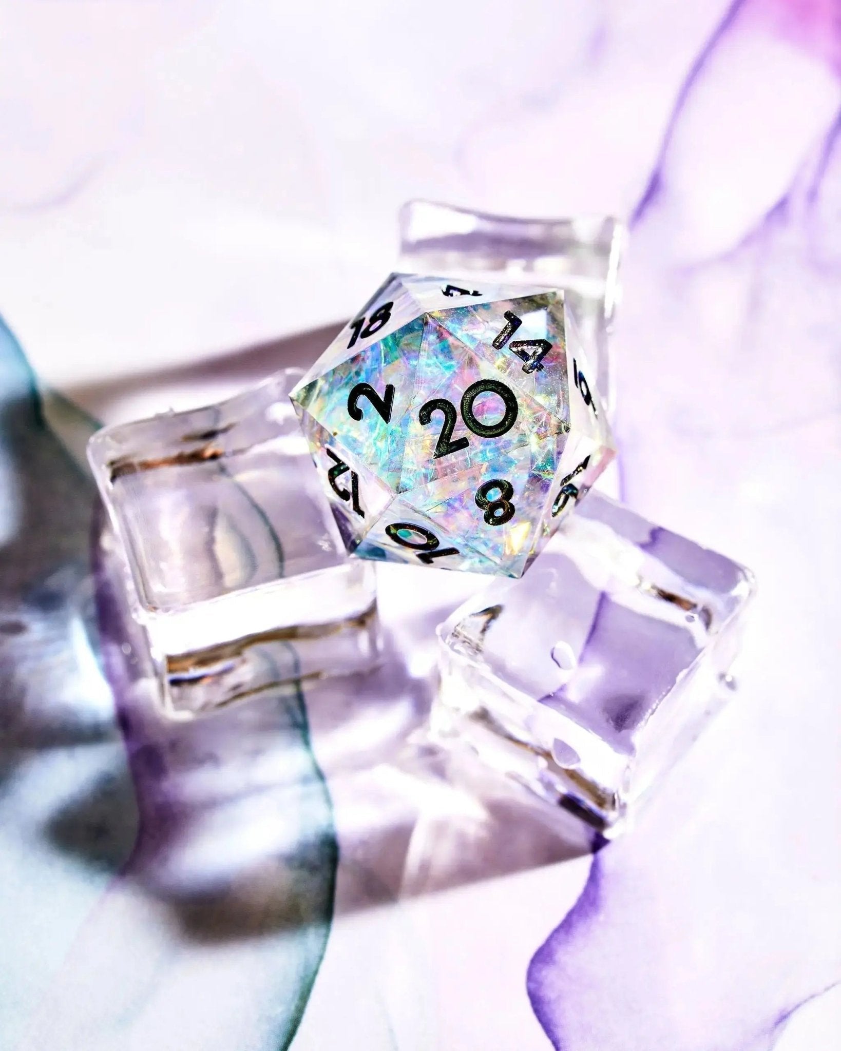 Aurora Borealis 7-Piece Polyhedral Dice Set - Dispel Dice - Premium DnD Dice & Accessories