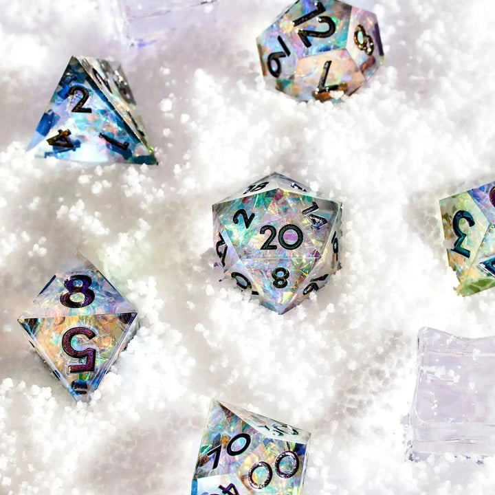 Aurora Borealis 7-Piece Polyhedral Dice Set - Dispel Dice - Premium DnD Dice & Accessories
