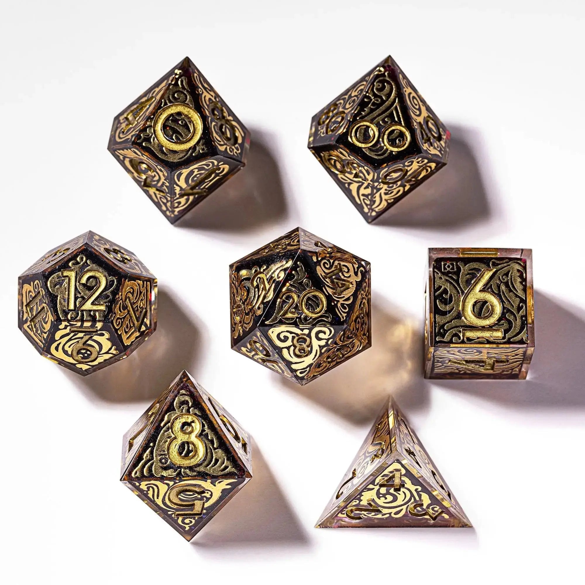 Baroque 7-Piece Polyhedral Dice Set - Dispel Dice - Premium DnD Dice & Accessories