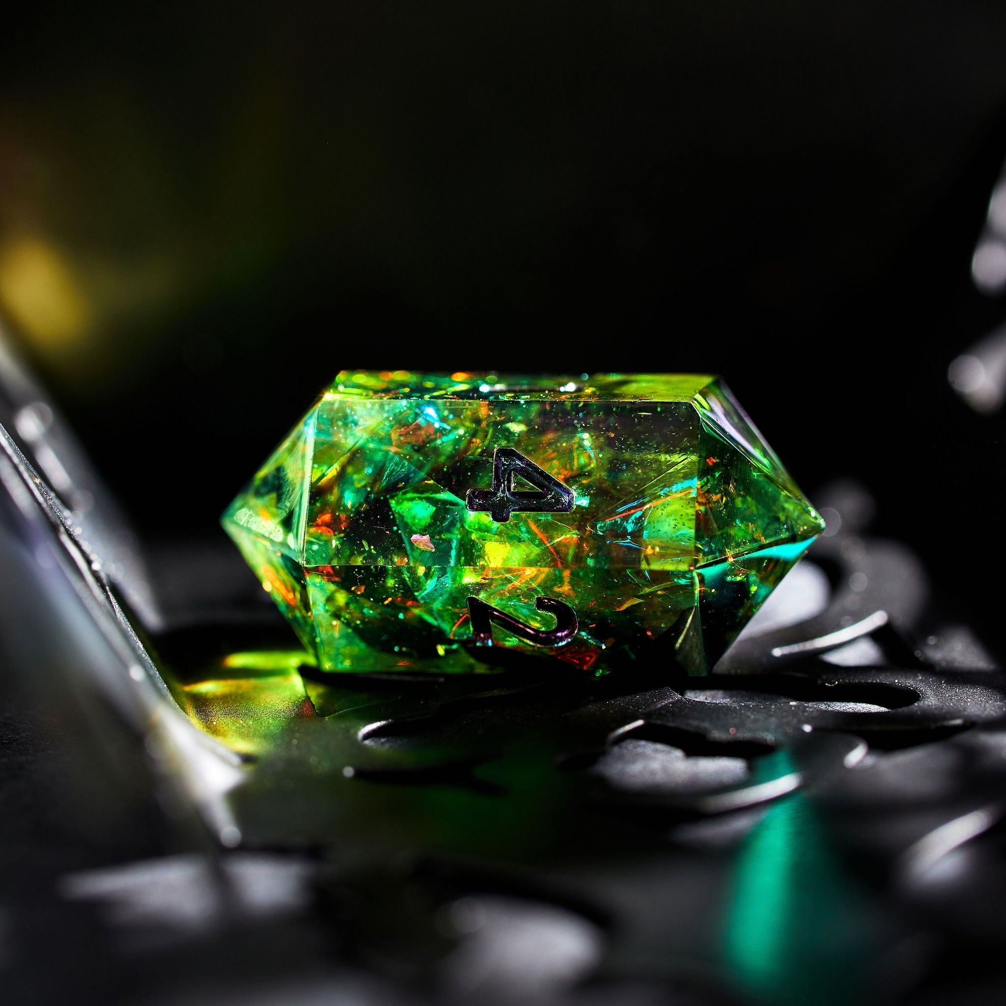 Blackflame 7-Piece Jewel-shaped Dice Set - Dispel Dice - Premium DnD Dice & Accessories