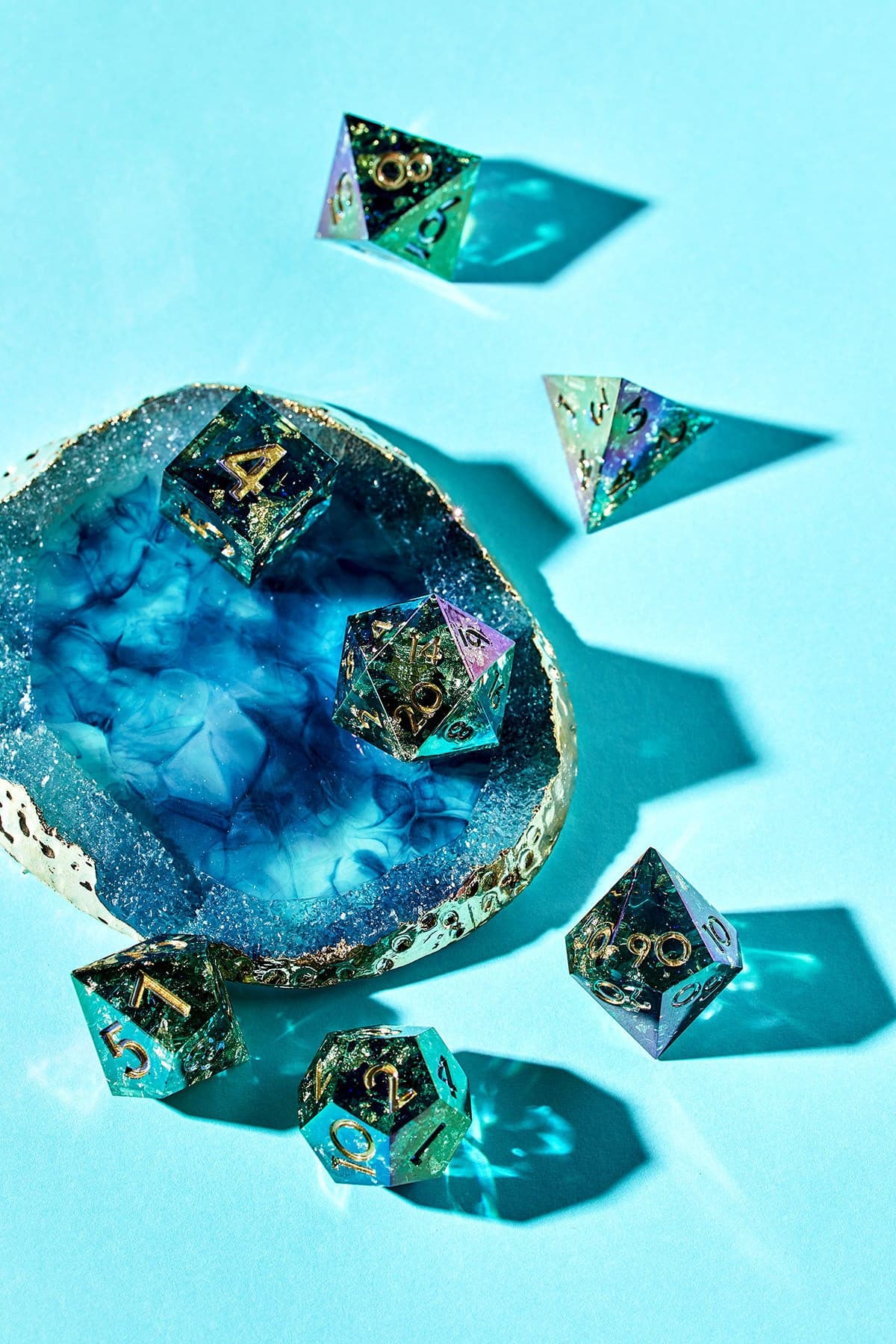 Blackwater Crevasse 7-Piece Polyhedral Dice Set - Dispel Dice - Premium DnD Dice & Accessories