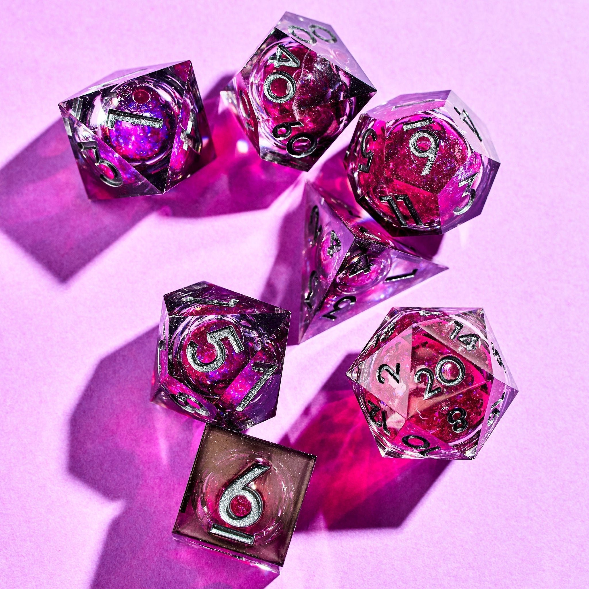 Bloodmoon 7-Piece Liquid Core Dice Set - Dispel Dice - Premium DnD Dice & Accessories