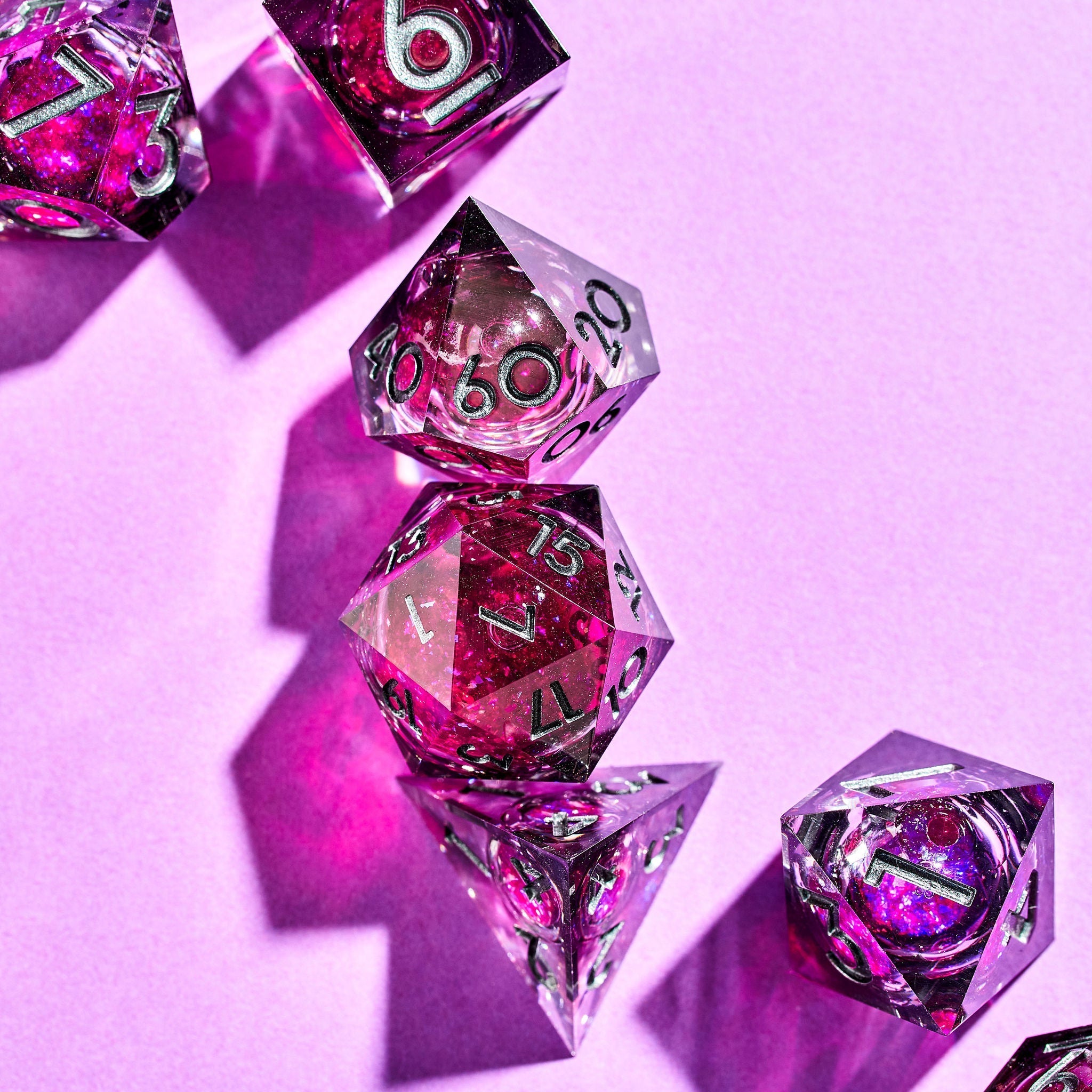 Bloodmoon 7-Piece Liquid Core Dice Set - Dispel Dice - Premium DnD Dice & Accessories