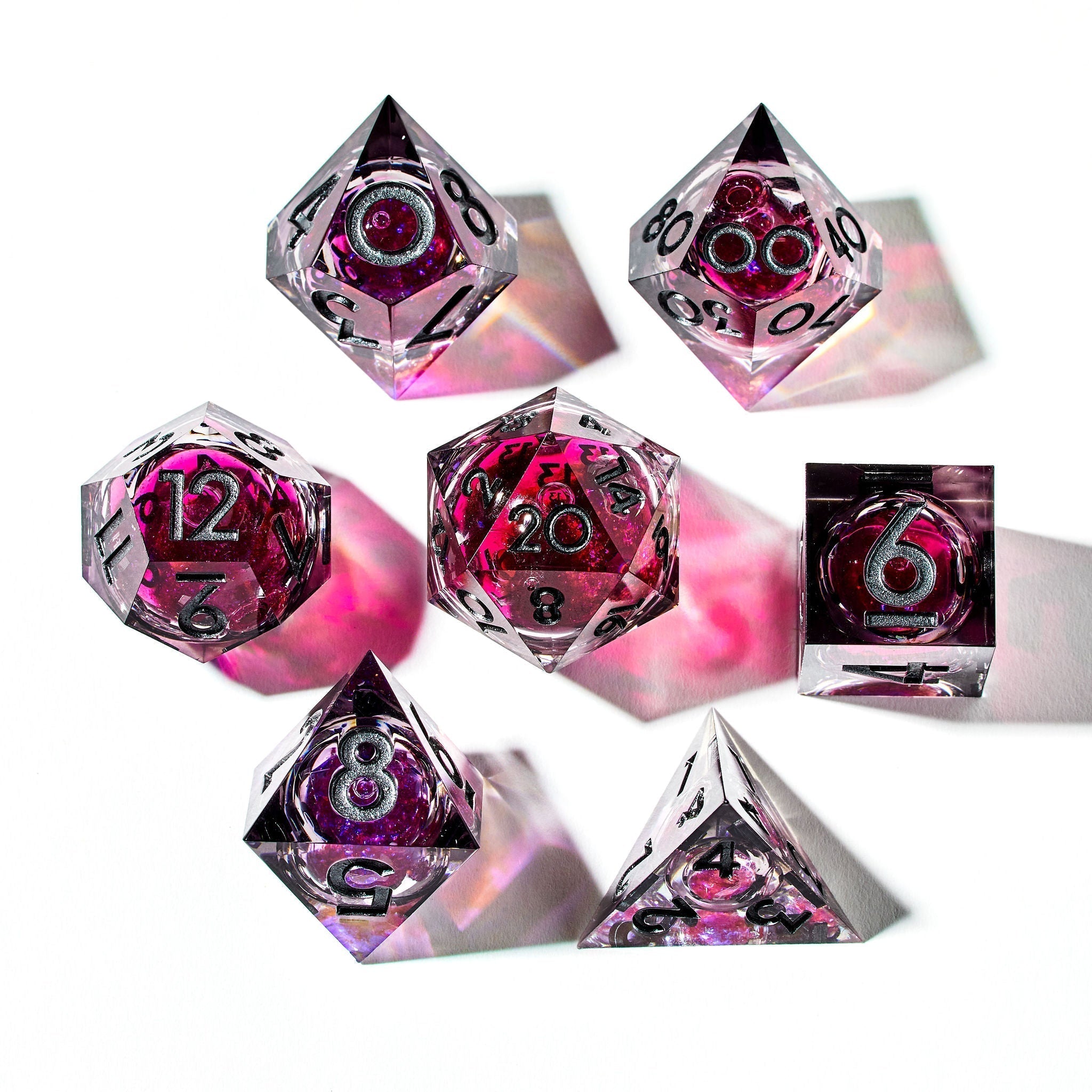 Bloodmoon 7-Piece Liquid Core Dice Set - Dispel Dice - Premium DnD Dice & Accessories