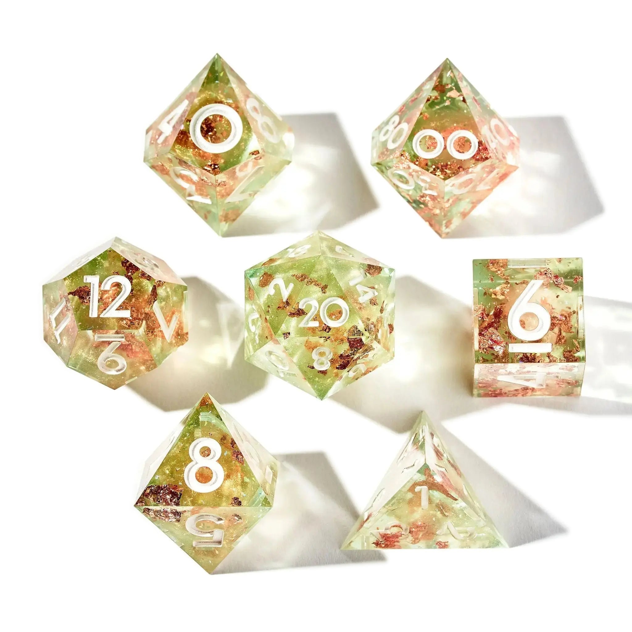Cantaloupe Sorbet 7-Piece Polyhedral Dice Set