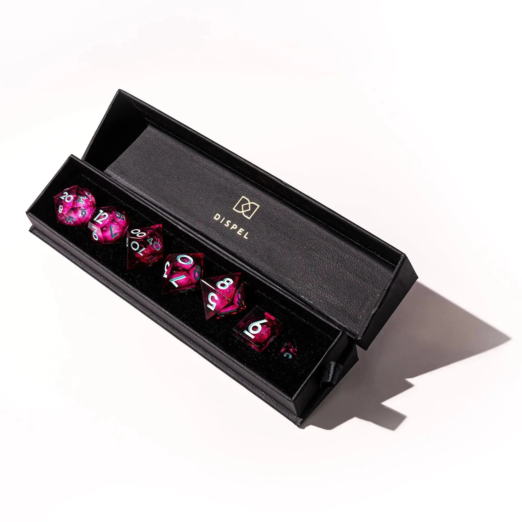 Charm Person 7-Piece Liquid Core Dice Set - Dispel Dice - Premium DnD Dice & Accessories