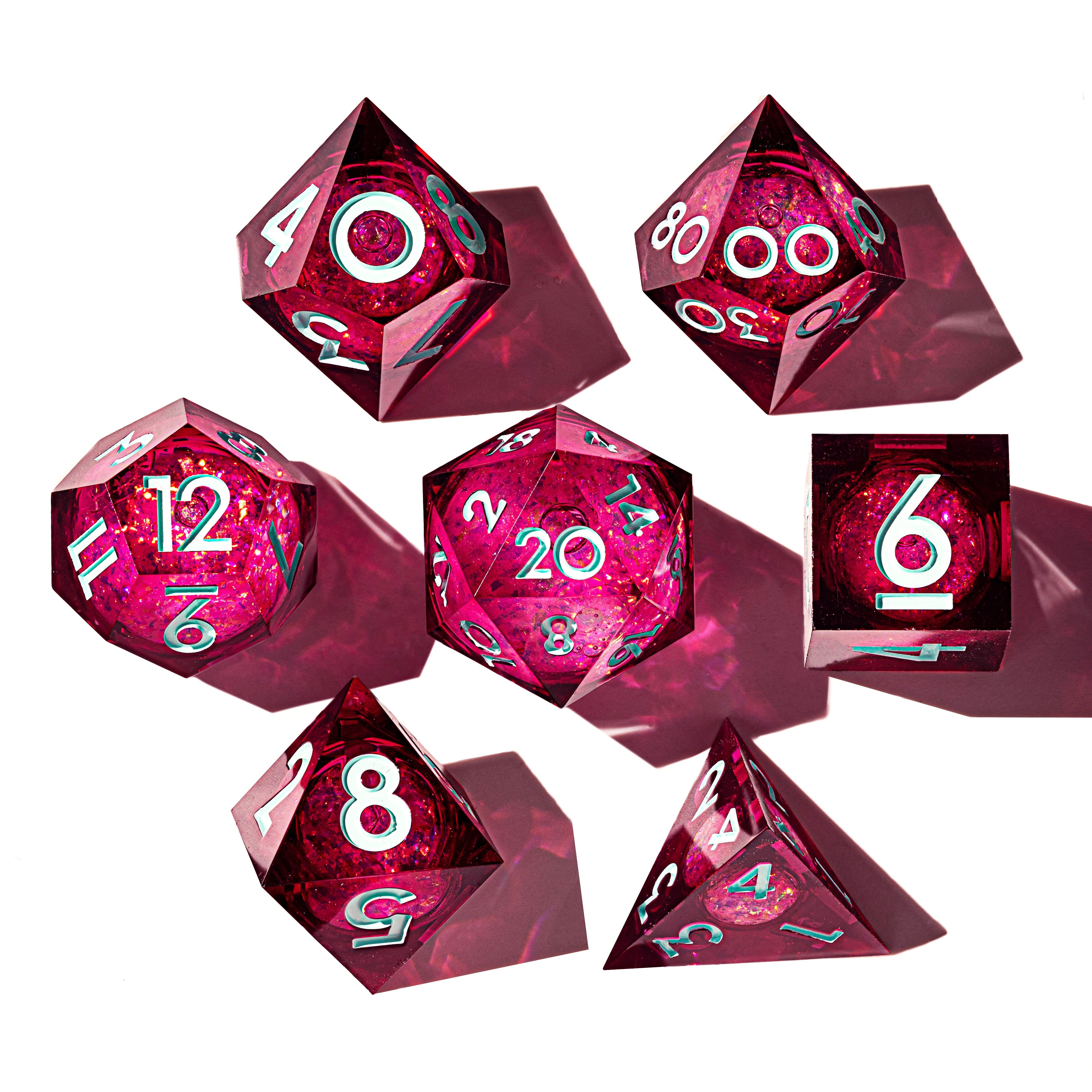 Charm Person 7-Piece Liquid Core Dice Set - Dispel Dice - Premium DnD Dice & Accessories