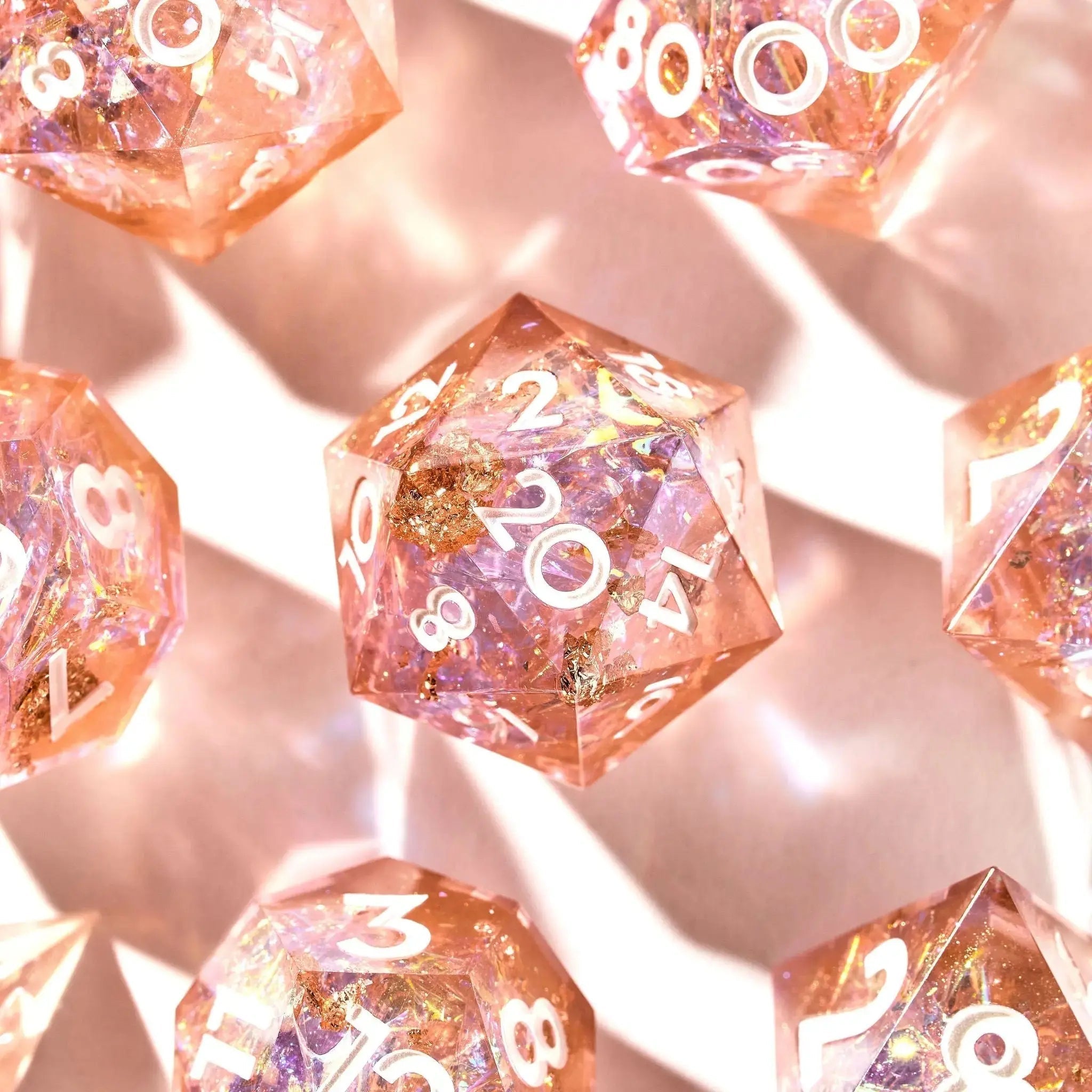 Chiffon Petals 7-Piece Polyhedral Dice Set - Dispel Dice - Premium DnD Dice & Accessories