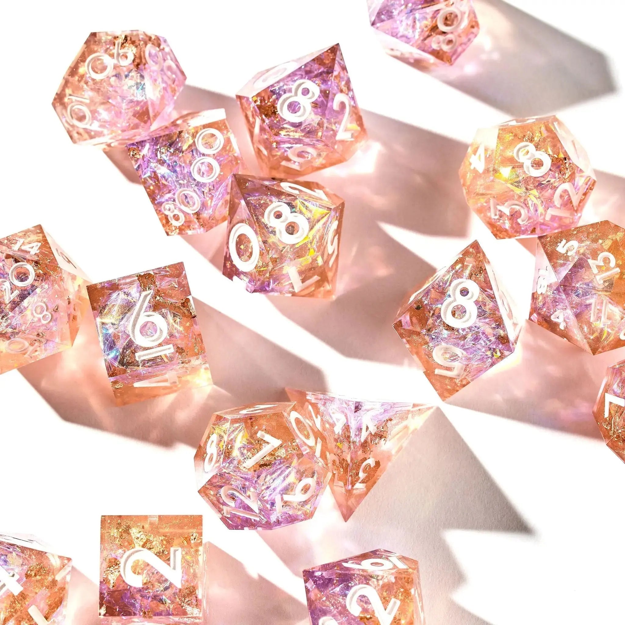 Chiffon Petals 7-Piece Polyhedral Dice Set - Dispel Dice - Premium DnD Dice & Accessories