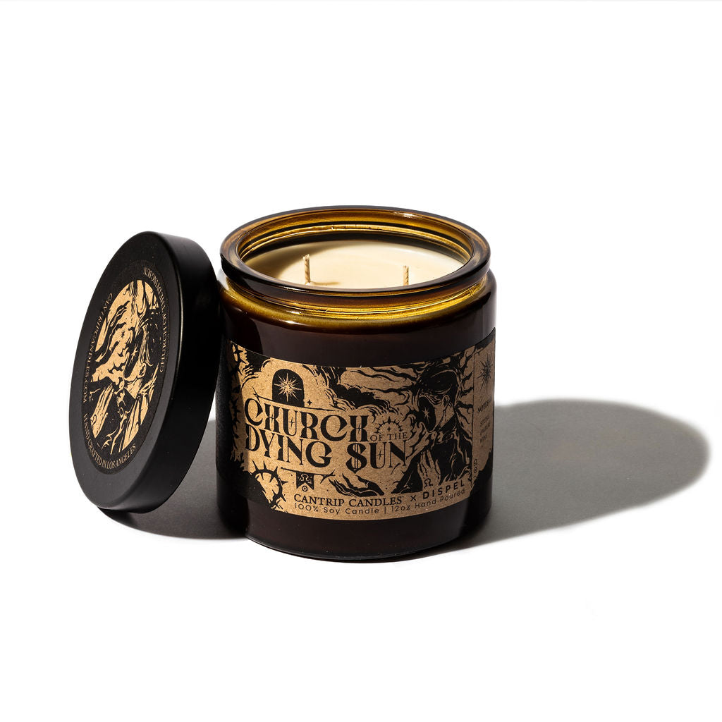 Dispel Dice x Cantrip Candles "Church of the Dying Sun" Soy Candle (12oz)