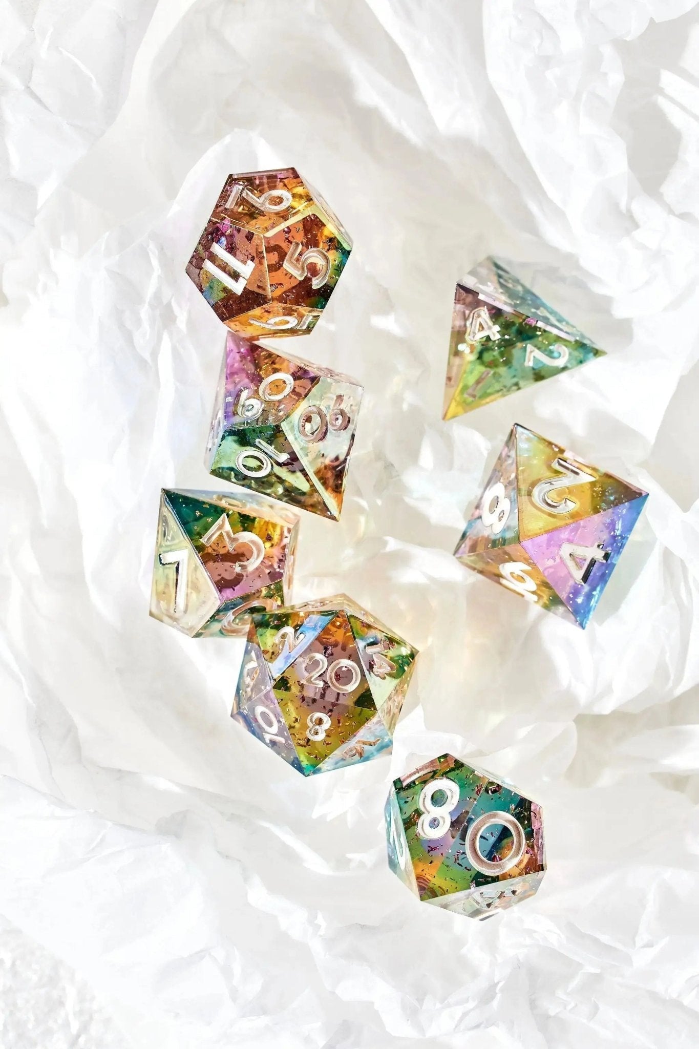 Chroma 7-Piece Polyhedral Dice Set - Dispel Dice - Premium DnD Dice & Accessories