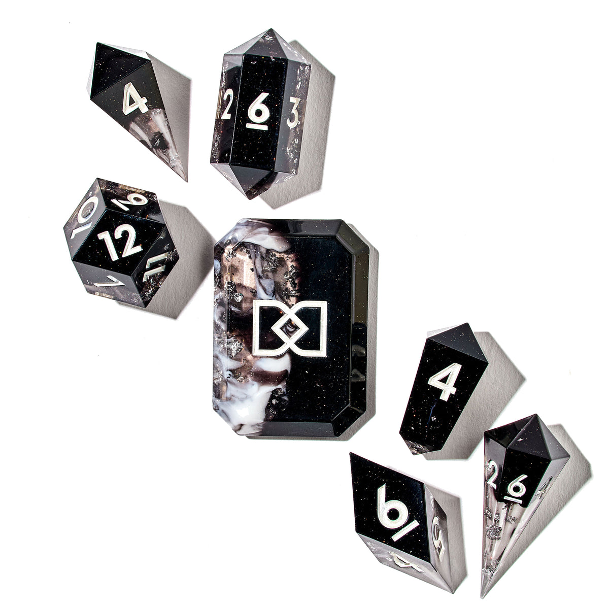 Cold Iron 7-Piece Jewel Shape Dice Set | Dispel Dice®