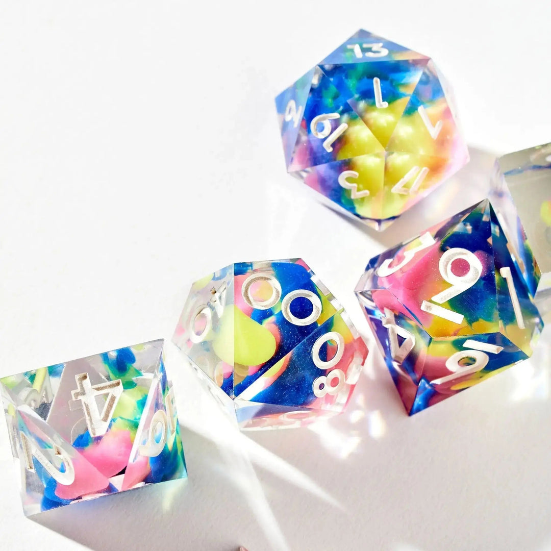 Color Spray 7-Piece Polyhedral Dice Set - Dispel Dice - Premium DnD Dice & Accessories