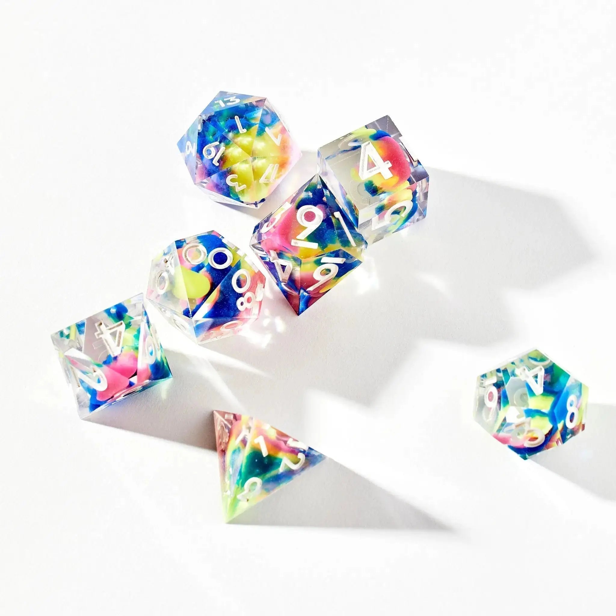 Color Spray 7-Piece Polyhedral Dice Set - Dispel Dice - Premium DnD Dice & Accessories
