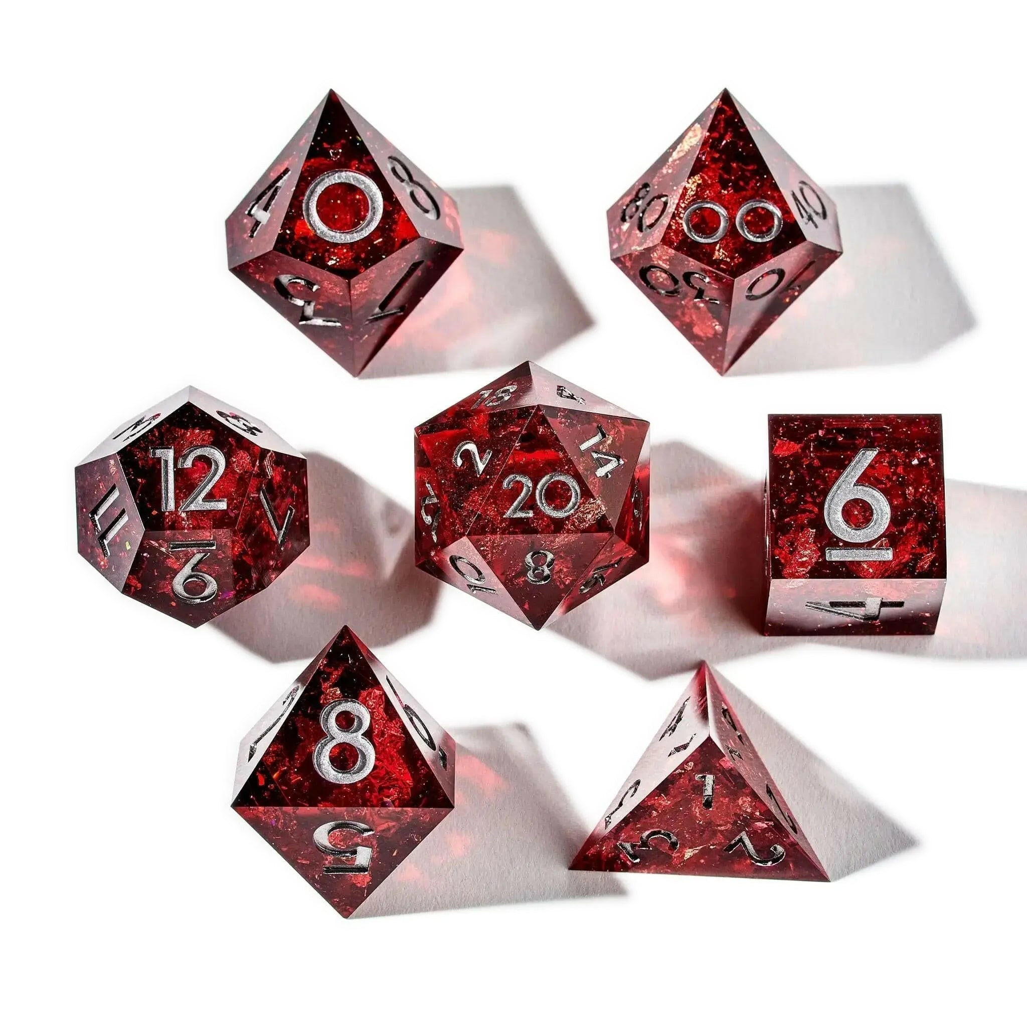 Crimson Nebula 7-Piece Polyhedral Dice Set