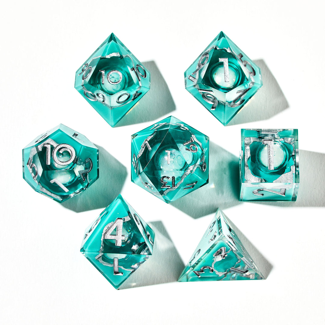 Crystal Cove 7-Piece Liquid Core Dice Set