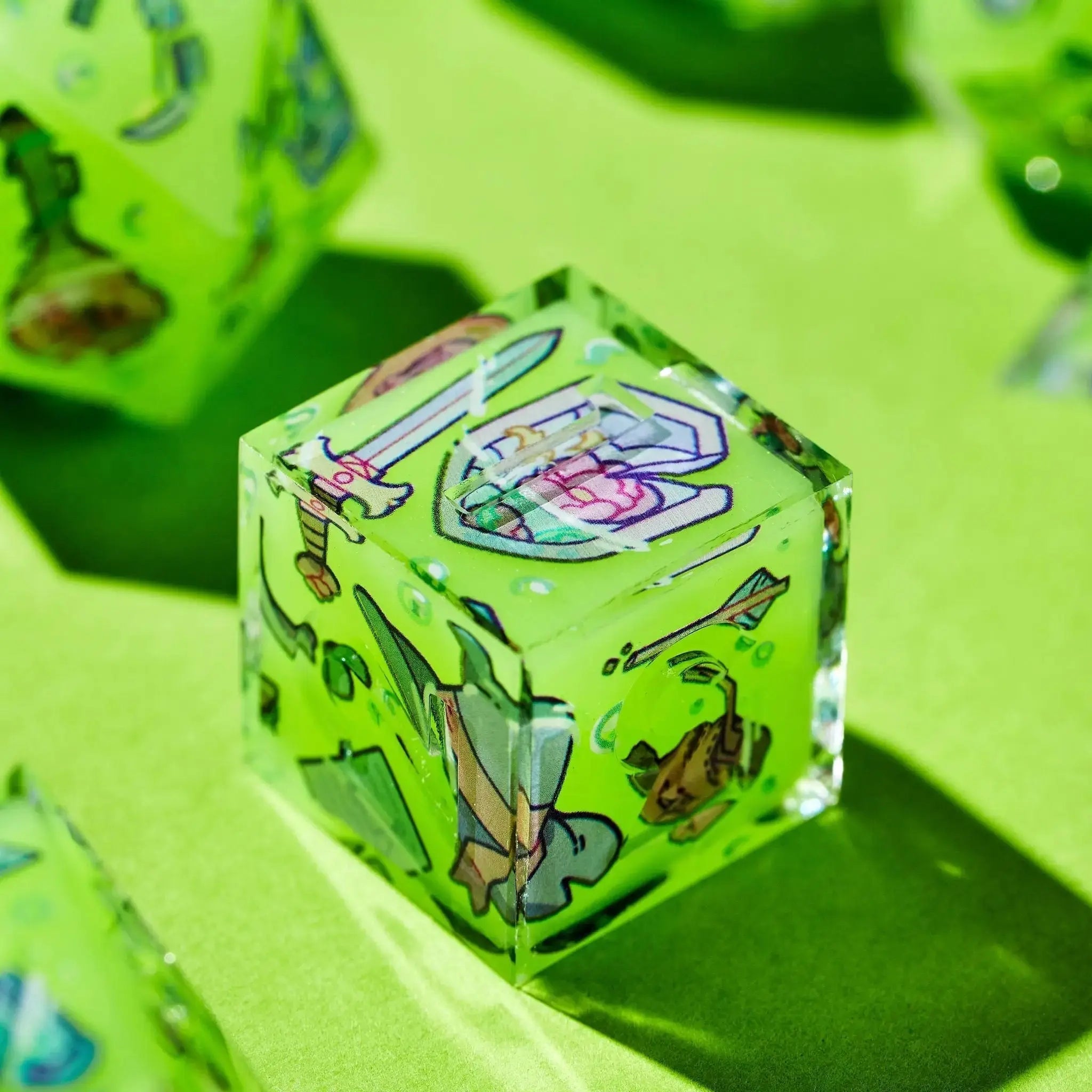 Death By Ooze 7-Piece Iconic Dice Set - Dispel Dice - Premium DnD Dice & Accessories