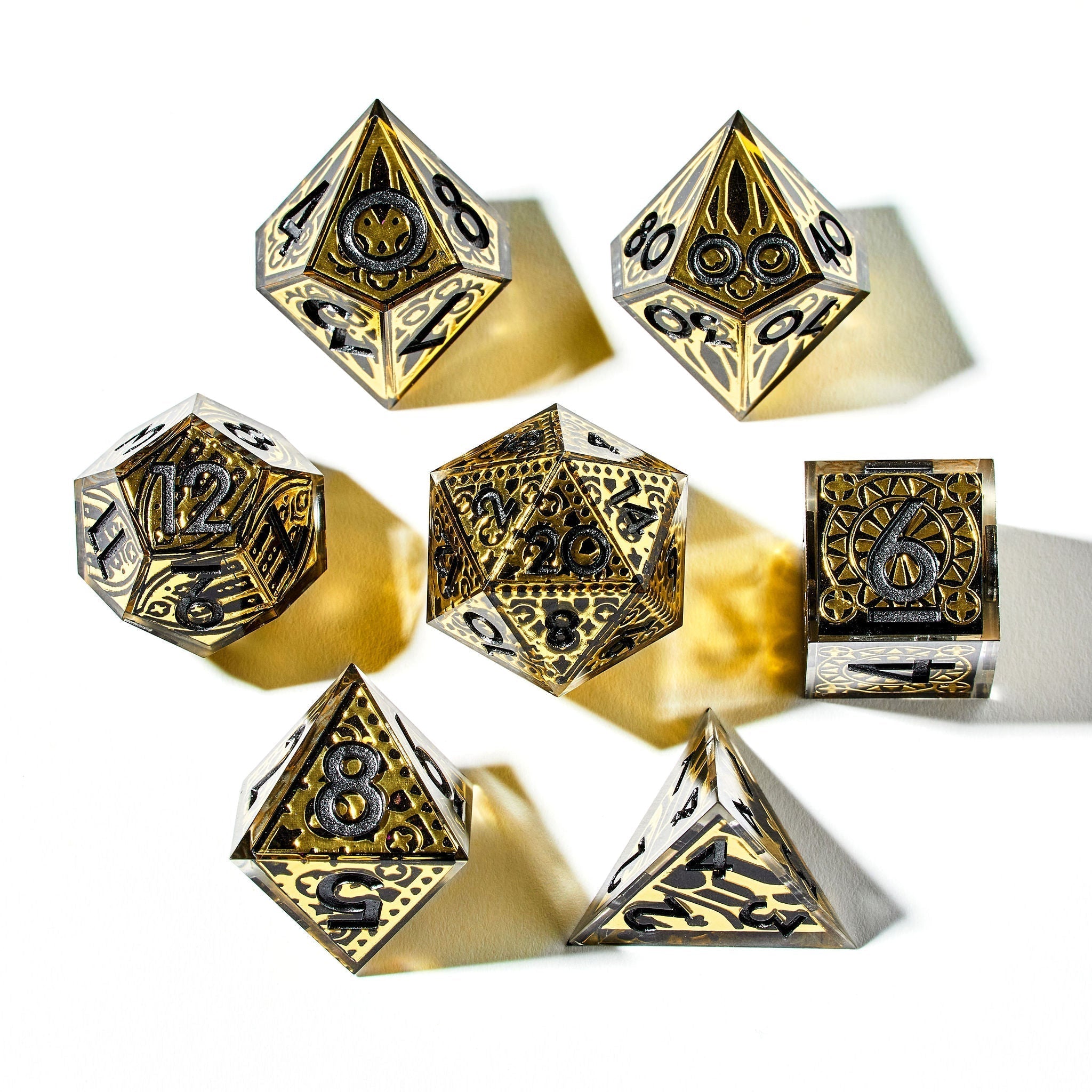 Descrated Chapel 7-Piece Iconic Dice Set - Dispel Dice - Premium DnD Dice & Accessories