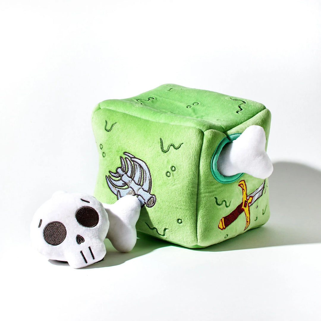 Gelatinous Cube Playhouse Plush Dog Toy with Squeakers