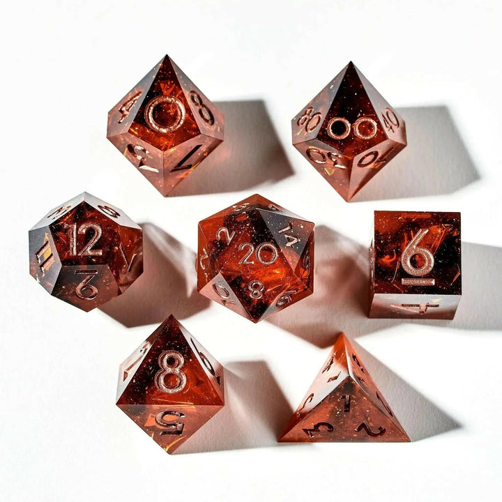 Dragonsheart 7-Piece Polyhedral Dice Set - Dispel Dice - Premium DnD Dice & Accessories