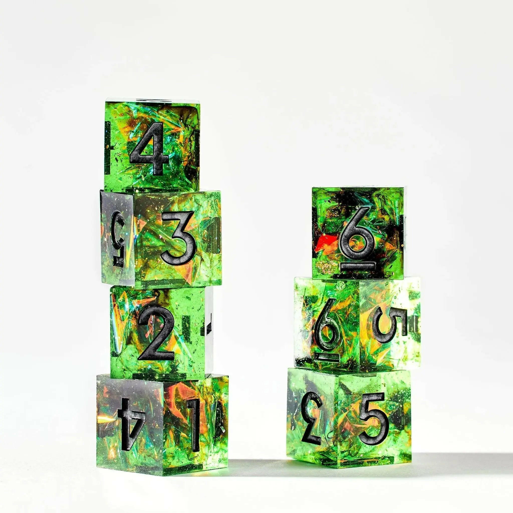 Eldritch Fire 7-Piece Polyhedral Dice Set - Dispel Dice - Premium DnD Dice & Accessories