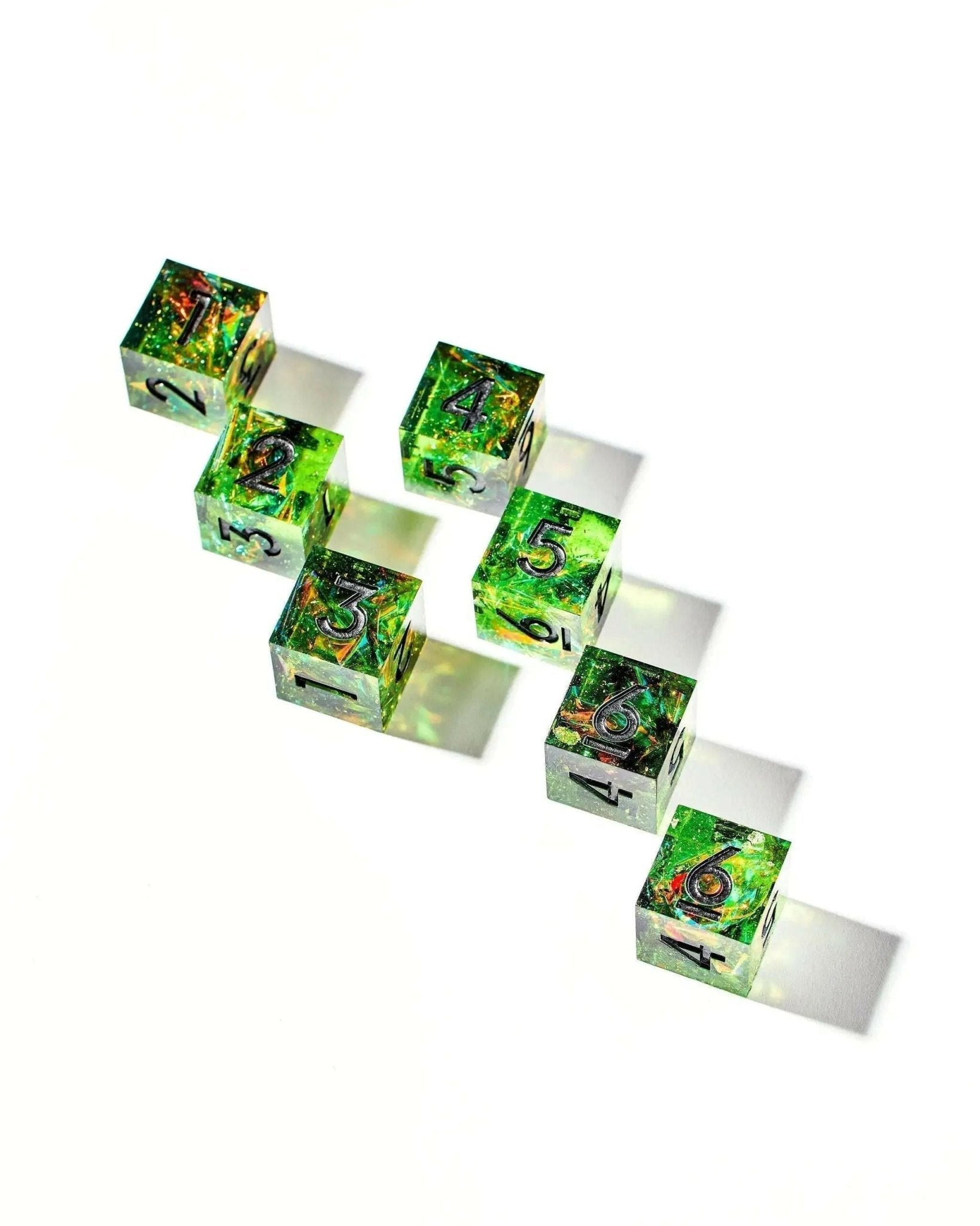 Eldritch Fire 7-Piece Polyhedral Dice Set - Dispel Dice - Premium DnD Dice & Accessories