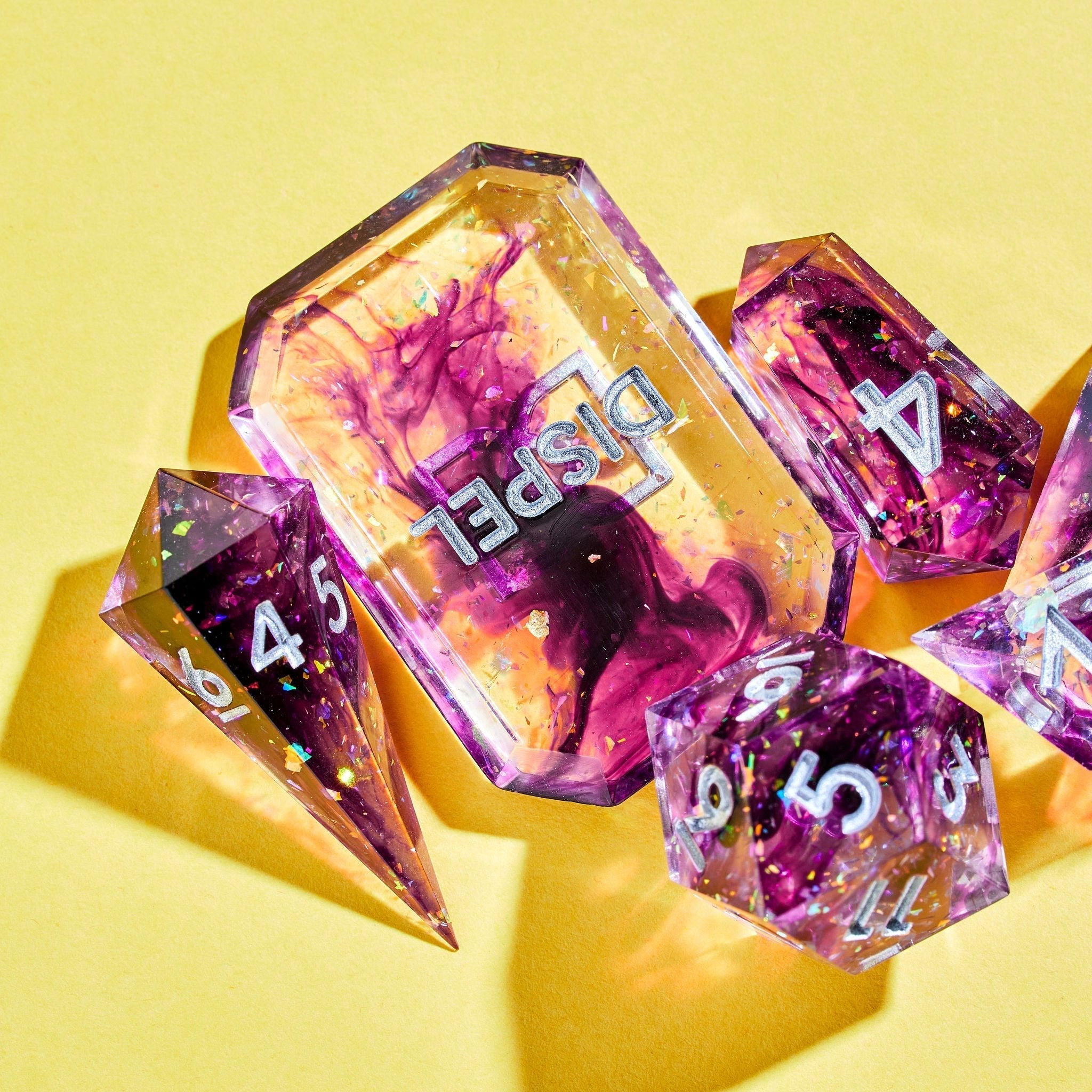 Eternal Coven 7-Piece Jewel-shaped Dice Set - Dispel Dice - Premium DnD Dice & Accessories