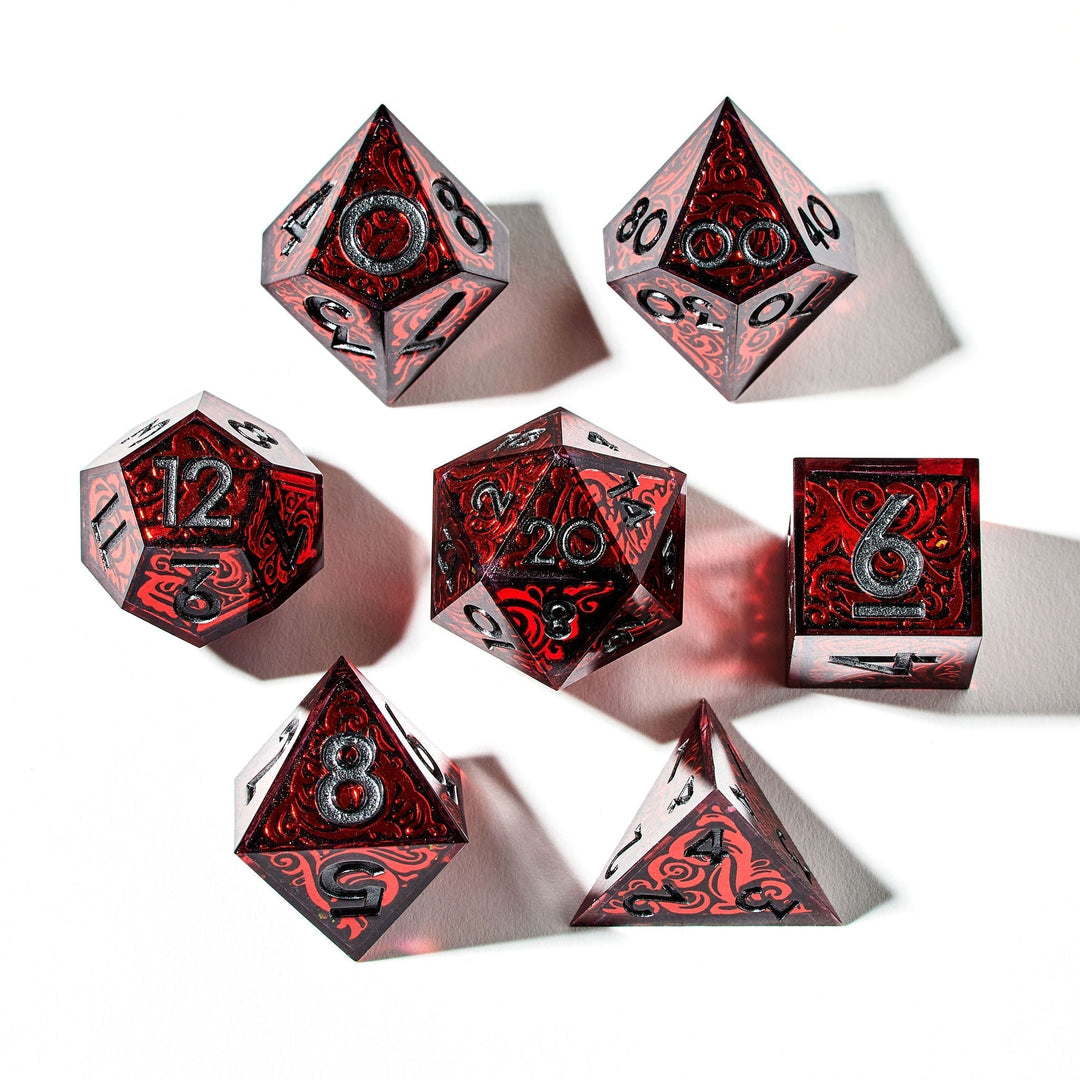 Dungeons & Dragons - Set di d20 in Metallo Pesante Rosso / Bianco
