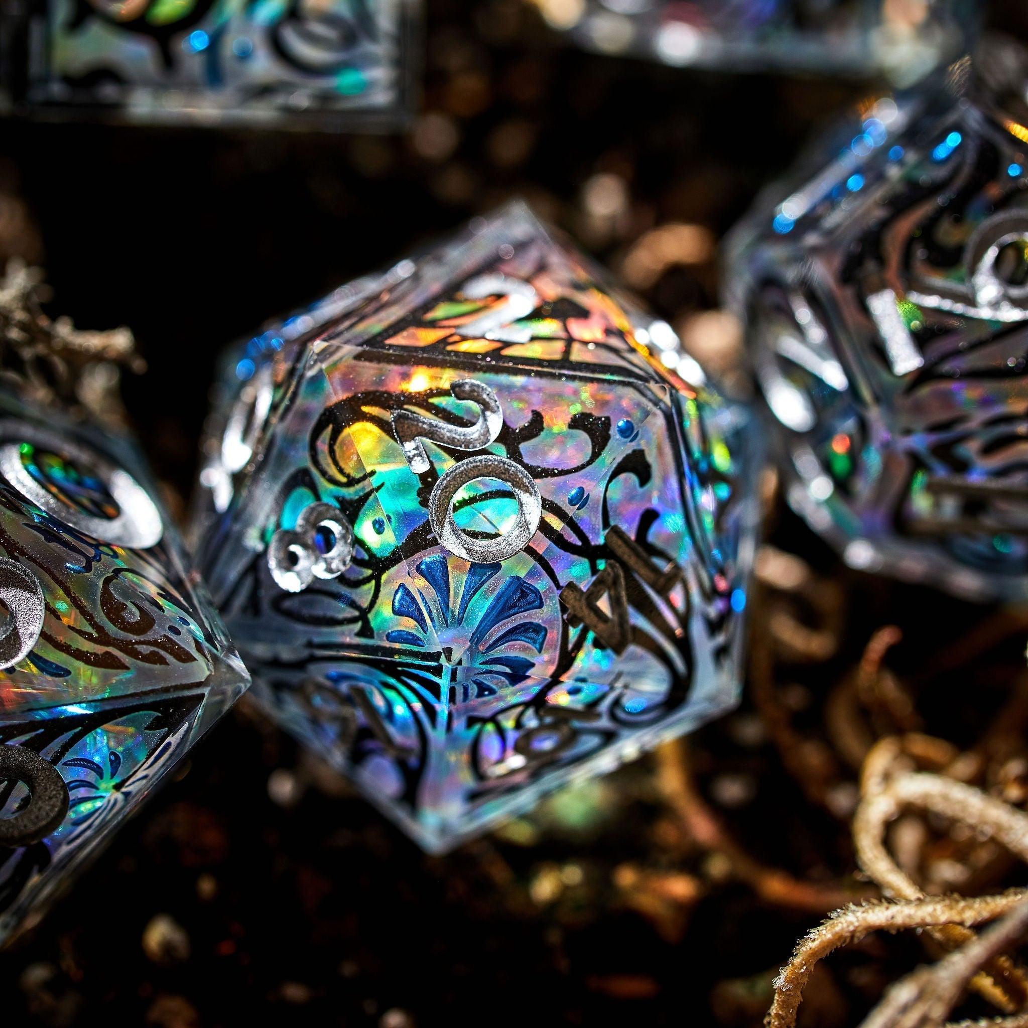 Faerie Gate 7-Piece Iconic Dice Set - Dispel Dice - Premium DnD Dice & Accessories