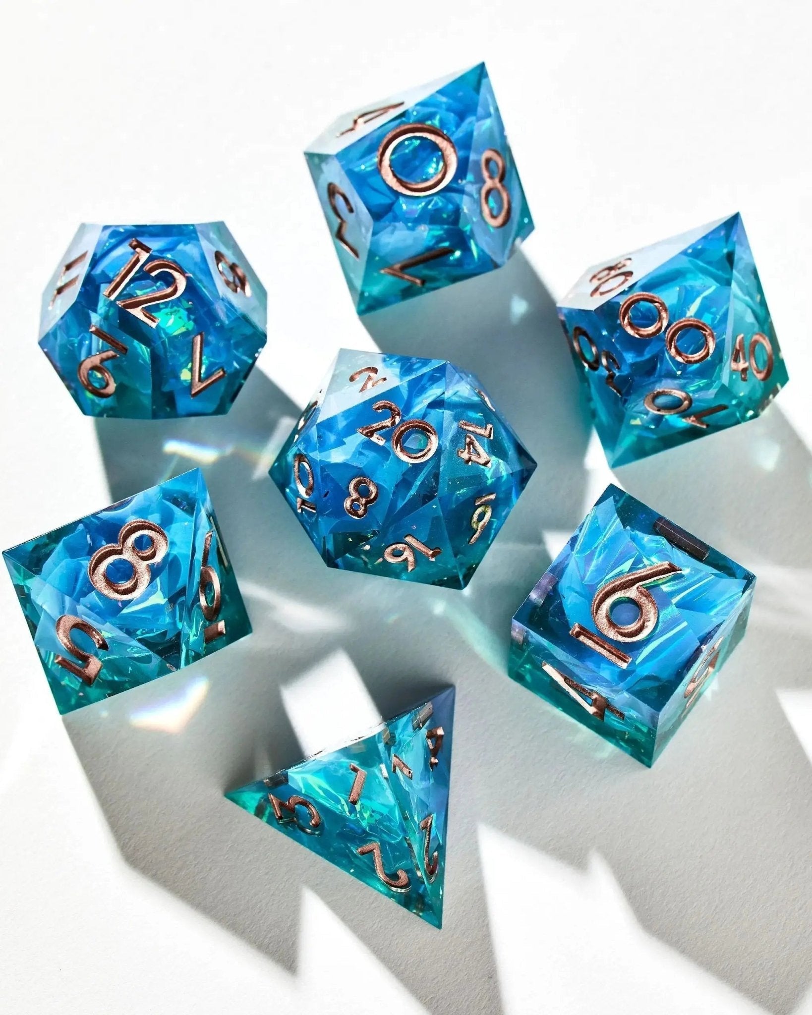 Faewater 7-Piece Polyhedral Dice Set - Dispel Dice - Premium DnD Dice & Accessories