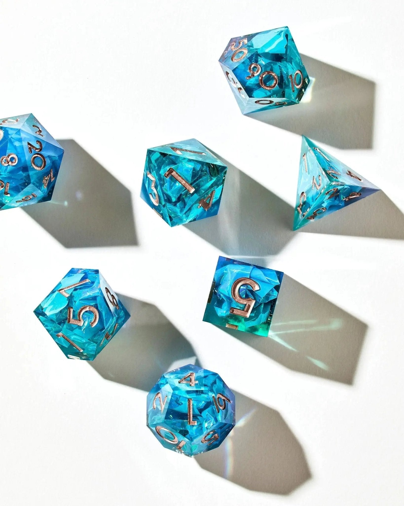 Faewater 7-Piece Polyhedral Dice Set - Dispel Dice - Premium DnD Dice & Accessories
