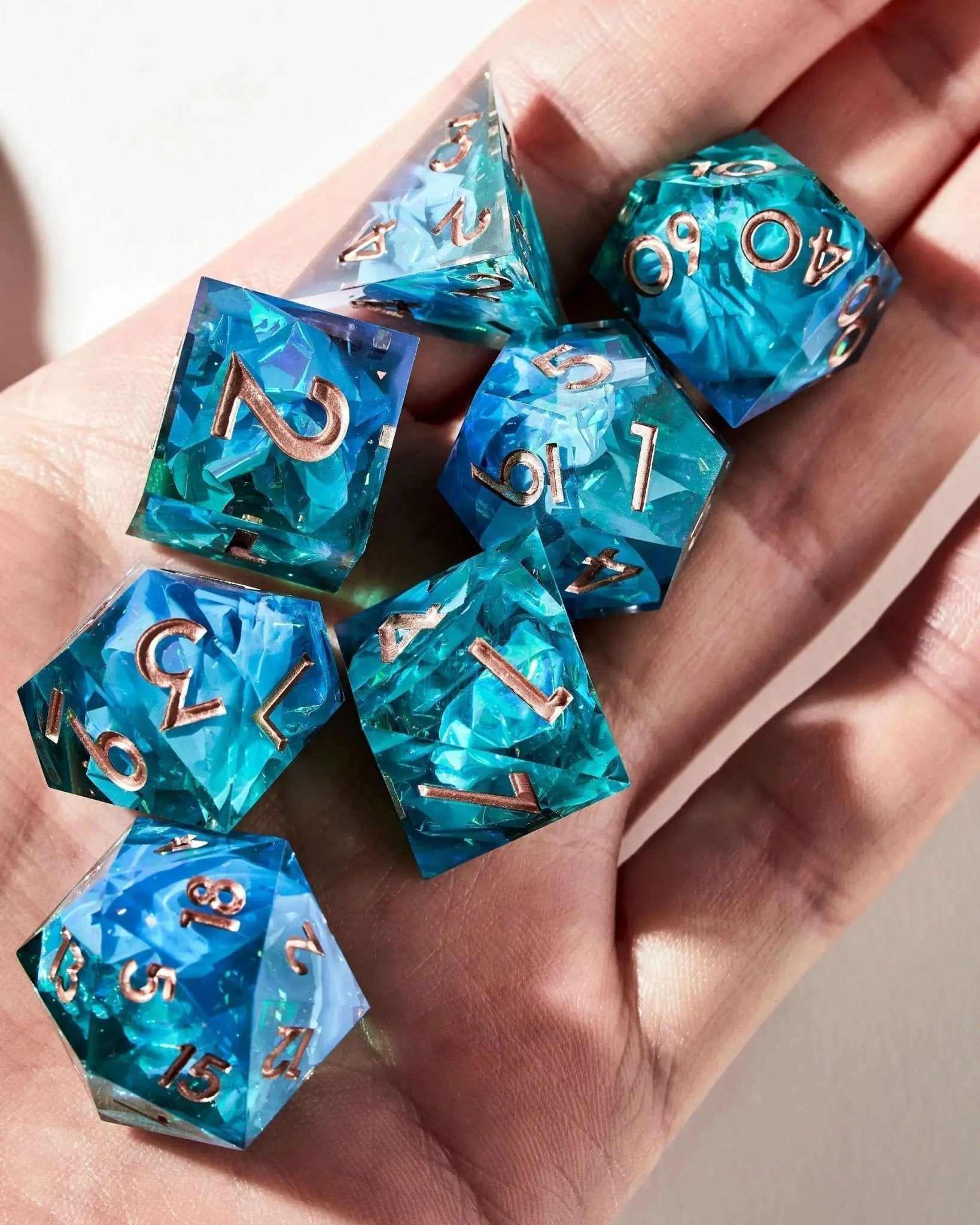 Faewater 7-Piece Polyhedral Dice Set - Dispel Dice - Premium DnD Dice & Accessories