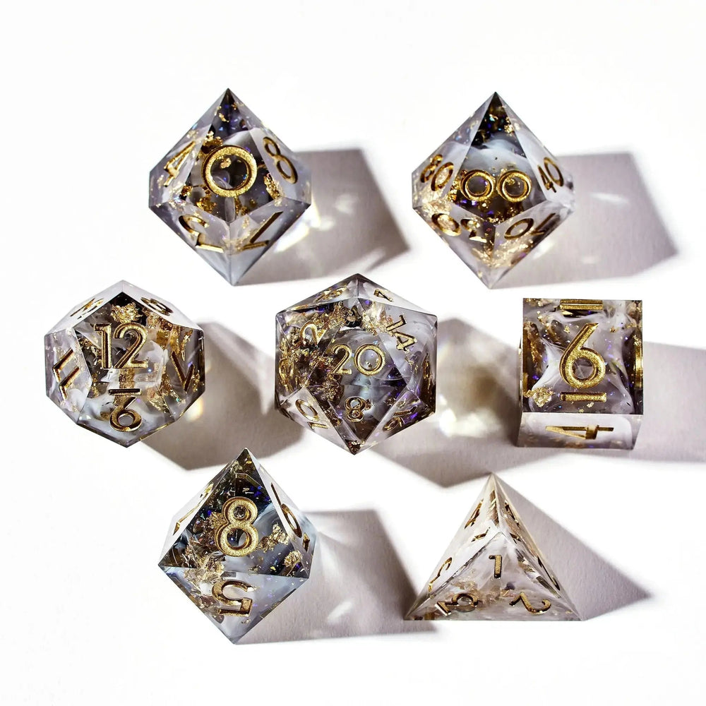 Fall From Grace 7-Piece Polyhedral Dice Set - Dispel Dice - Premium DnD Dice & Accessories