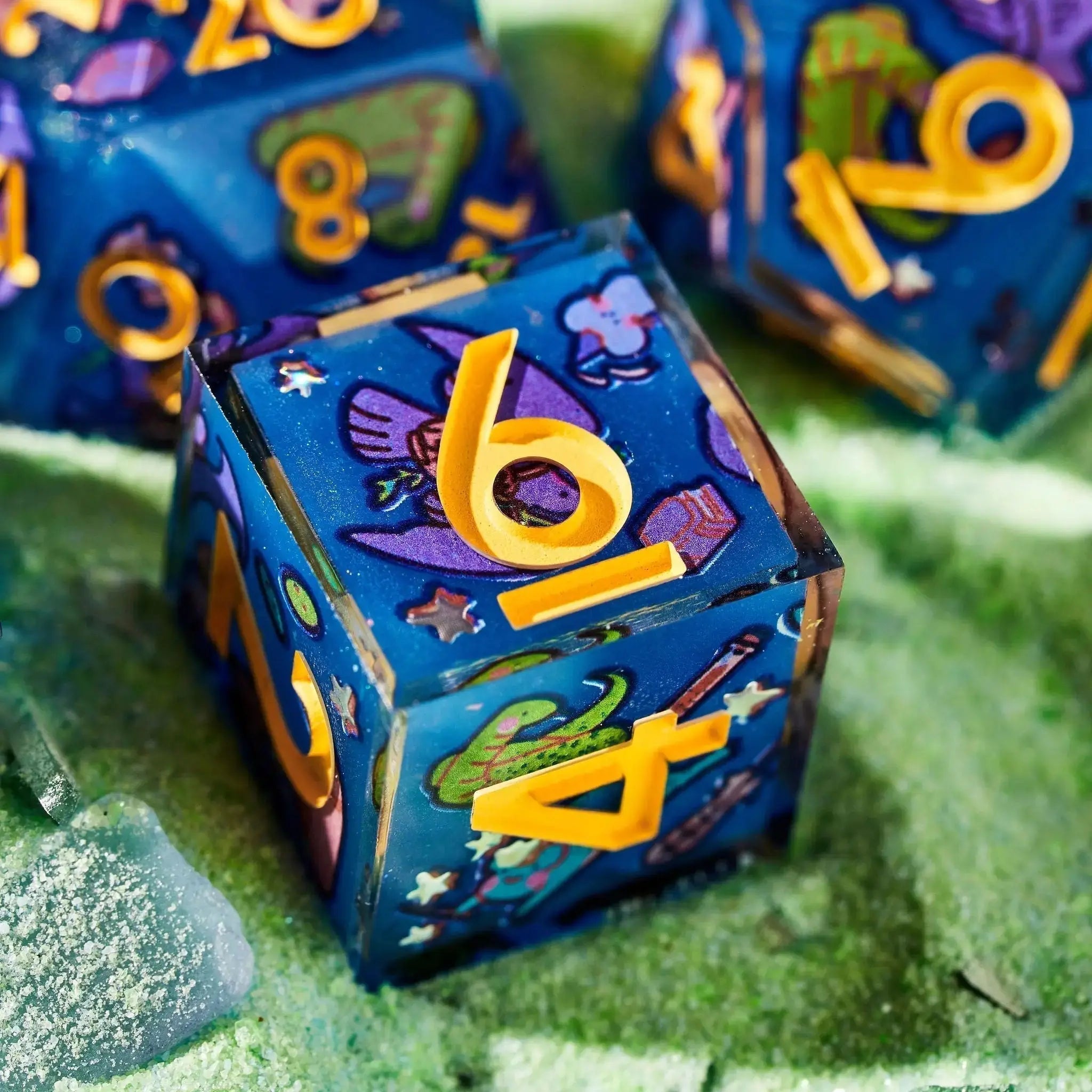 Find Familiar 7-Piece Iconic Dice Set - Dispel Dice - Premium DnD Dice & Accessories