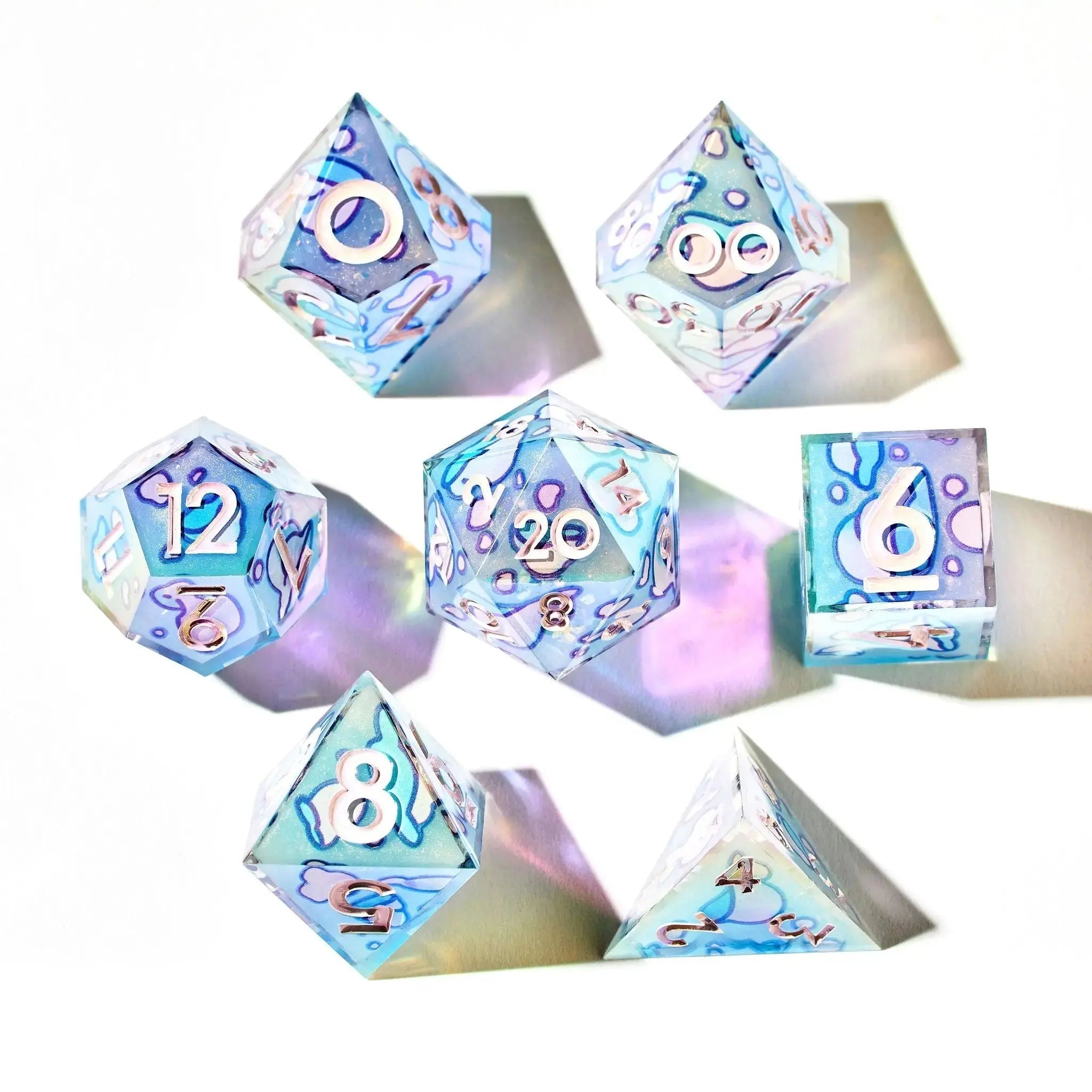 Fleeting Feelings 7-Piece Iconic Dice Set - Dispel Dice - Premium DnD Dice & Accessories