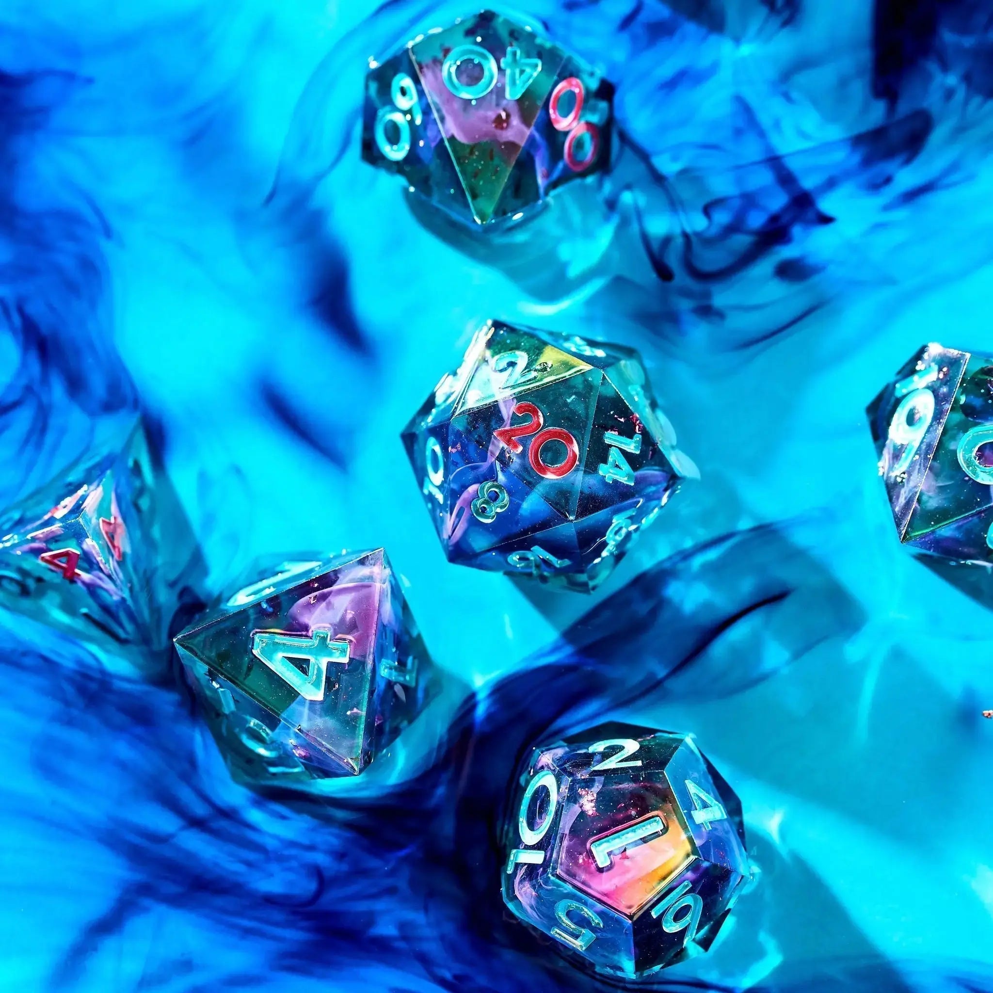 Fluorite Float 7-Piece Polyhedral Dice Set