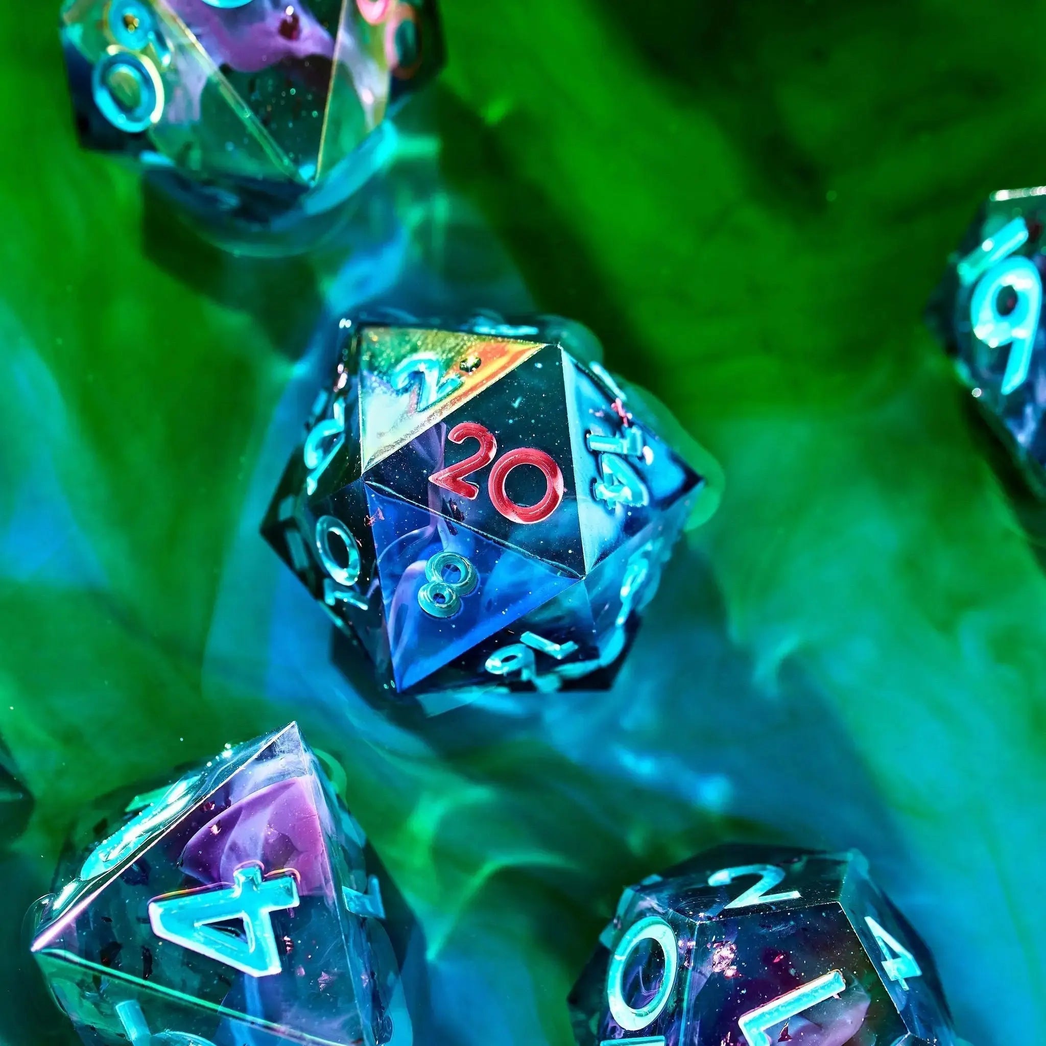 Fluorite Float 7-Piece Polyhedral Dice Set - Dispel Dice - Premium DnD Dice & Accessories
