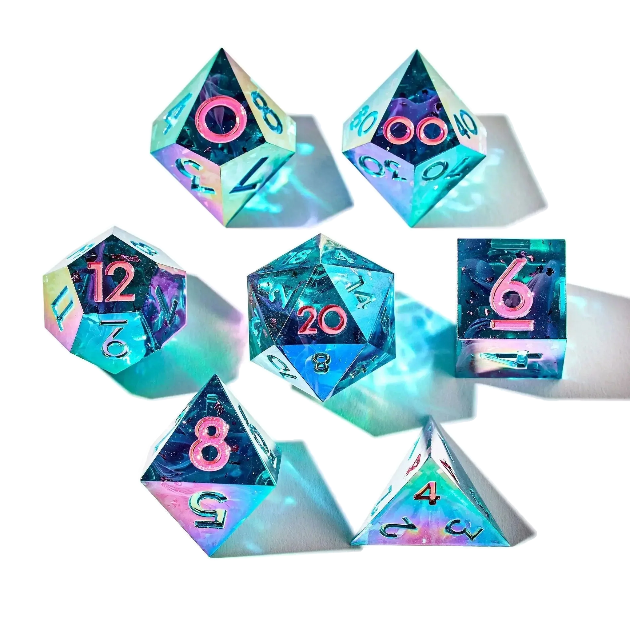 Fluorite Float 7-Piece Polyhedral Dice Set - Dispel Dice - Premium DnD Dice & Accessories # #