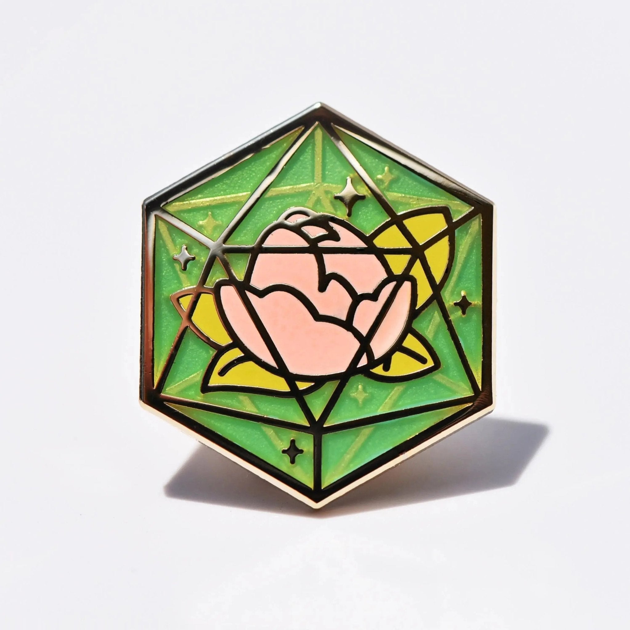 Forbidden Flora D20 Enamel Pin - Dispel Dice - Premium DnD Dice & Accessories
