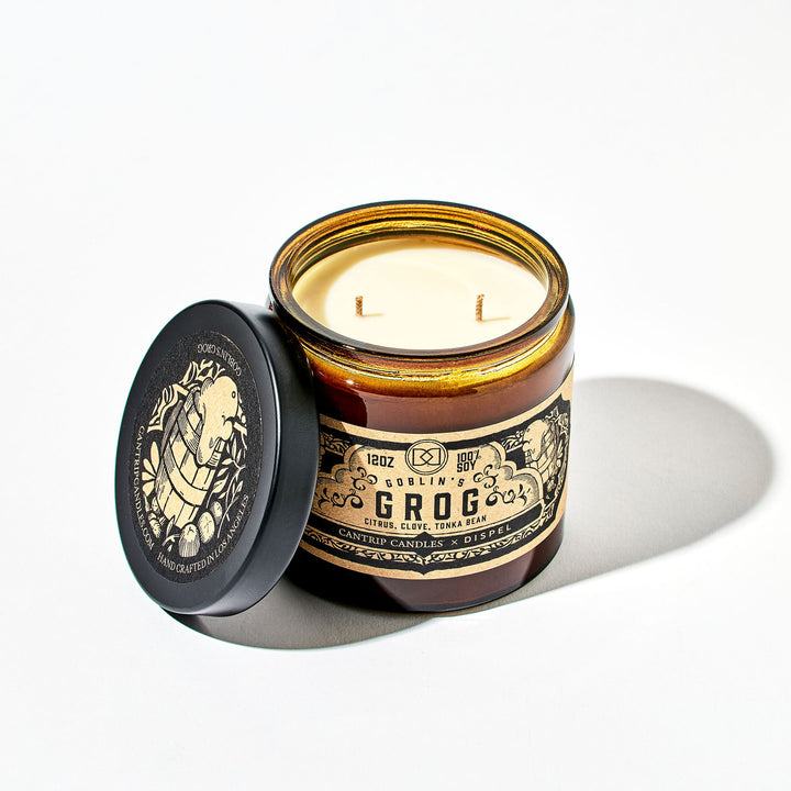 Dispel Dice X Cantrip Candles "Goblin’s Grog" Scented Soy Candle (12 oz.)