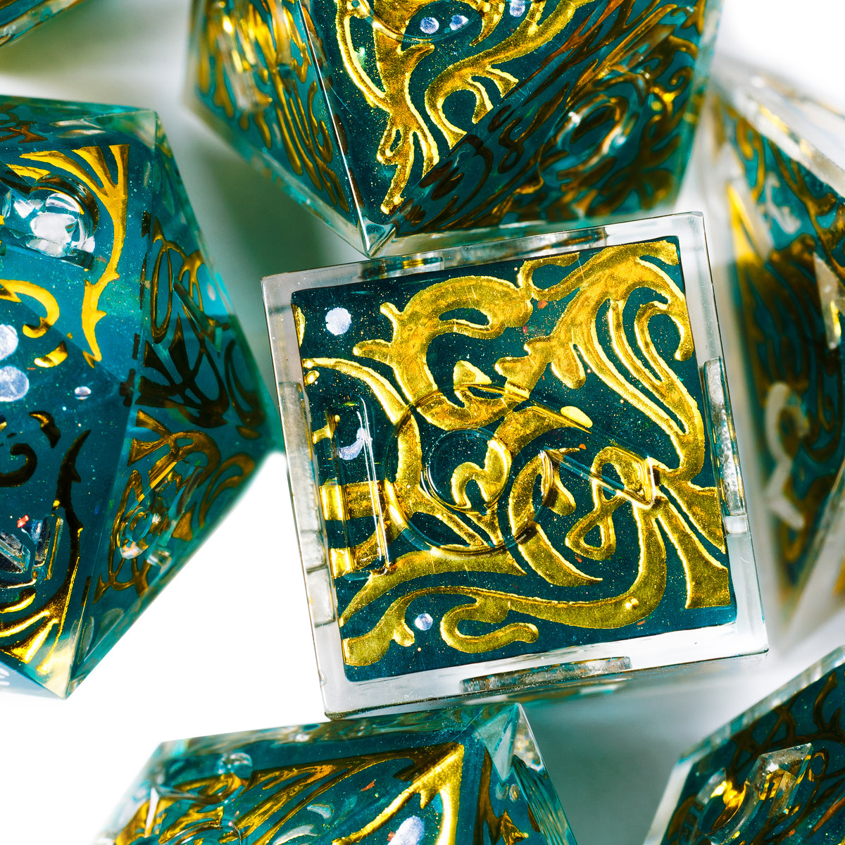 Gilded Portalis 7-Piece Iconic Dice Set - Dispel Dice - Premium DnD Dice & Accessories # #