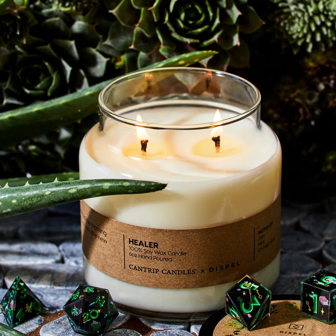 Dispel x Cantrip "Healer" Scented Soy Wax Candle - Dispel Dice - Premium DnD Dice & Accessories