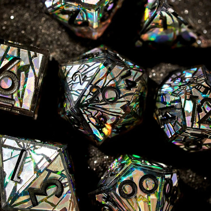 Heart of Glass 7-Piece Iconic Dice Set