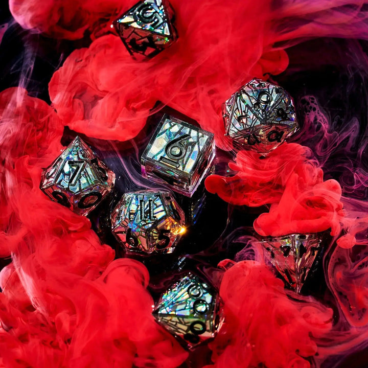 Heart of Glass 7-Piece Iconic Dice Set - Dispel Dice - Premium DnD Dice & Accessories