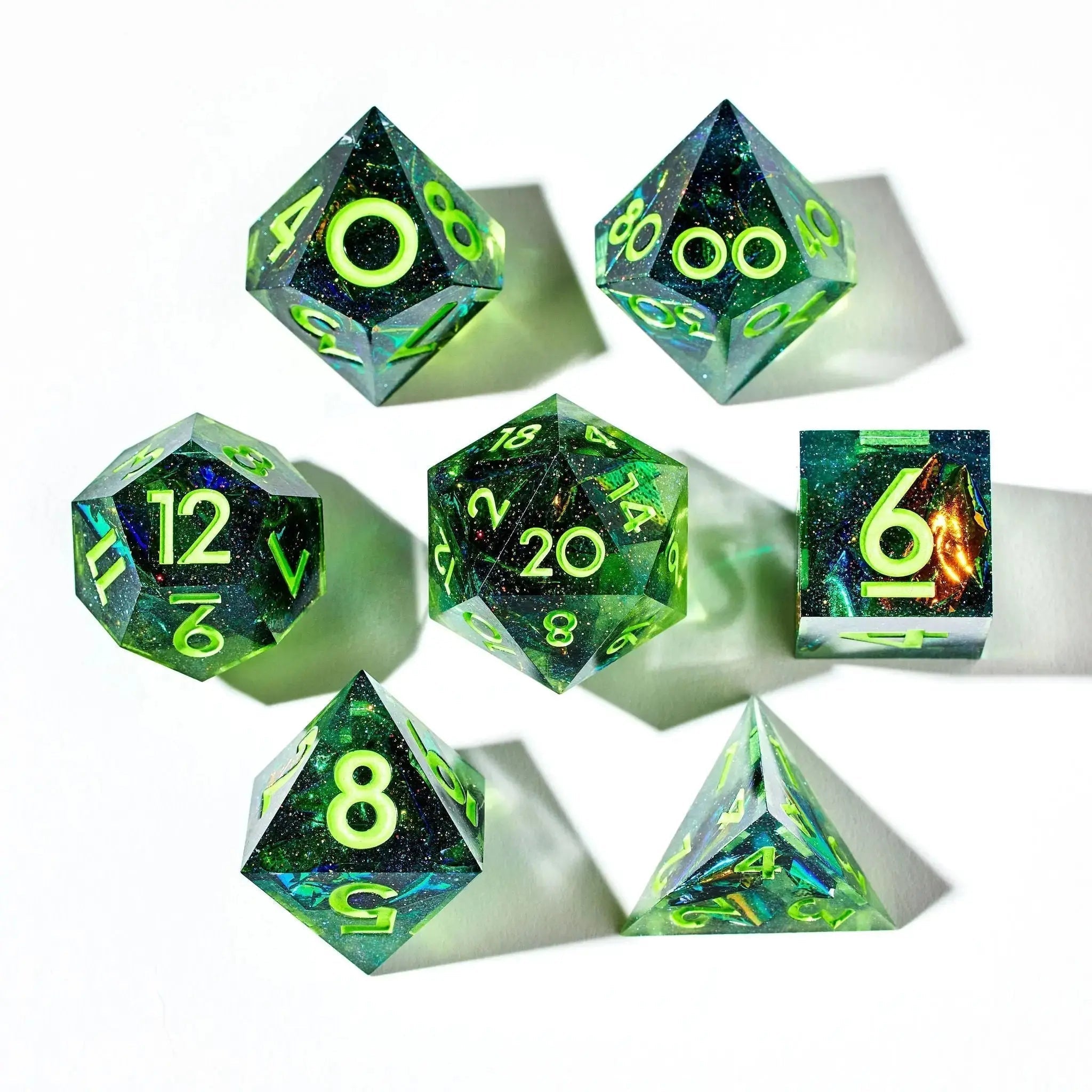 Hex 7-Piece Polyhedral Dice Set - Dispel Dice - Premium DnD Dice & Accessories