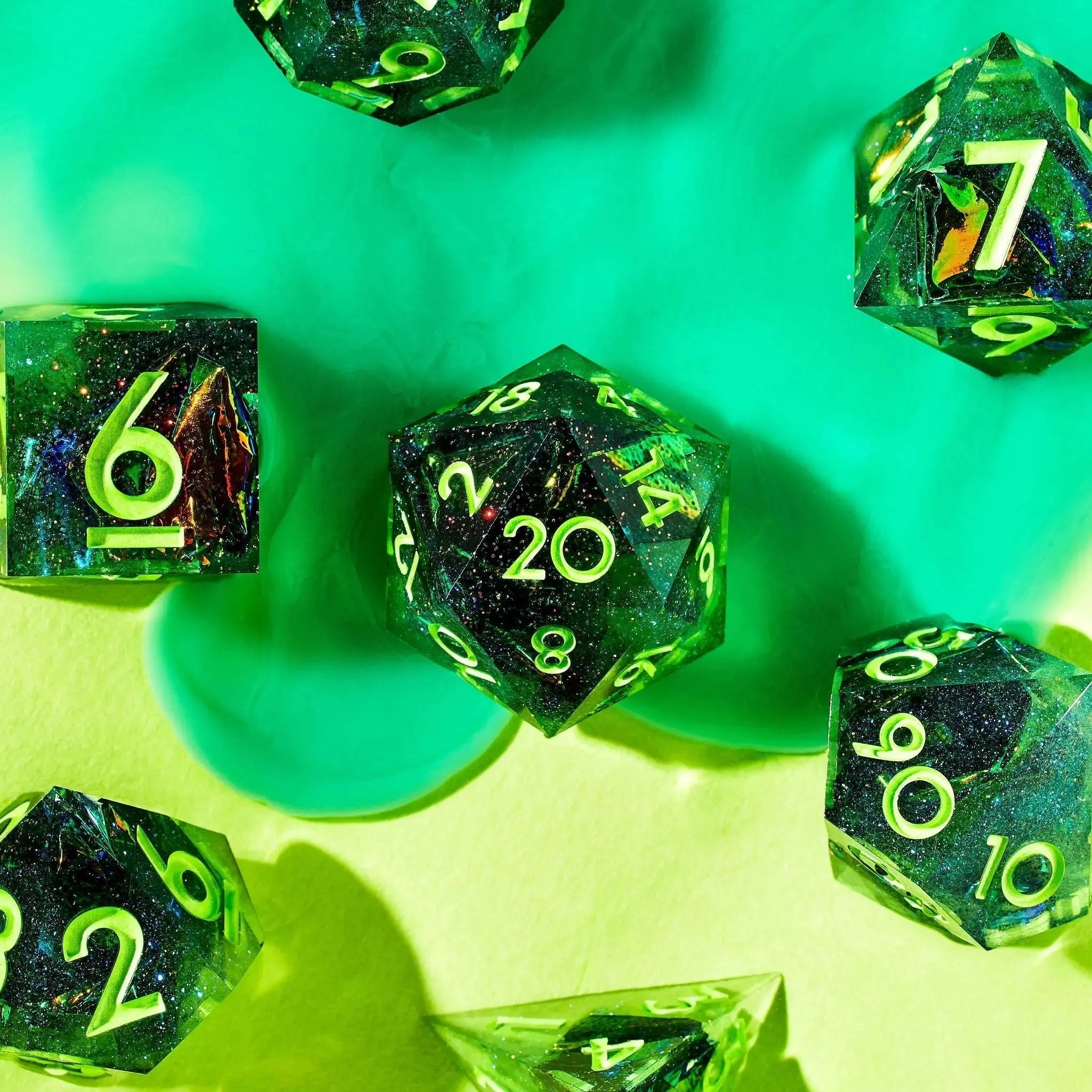 Hex 7-Piece Polyhedral Dice Set - Dispel Dice - Premium DnD Dice & Accessories