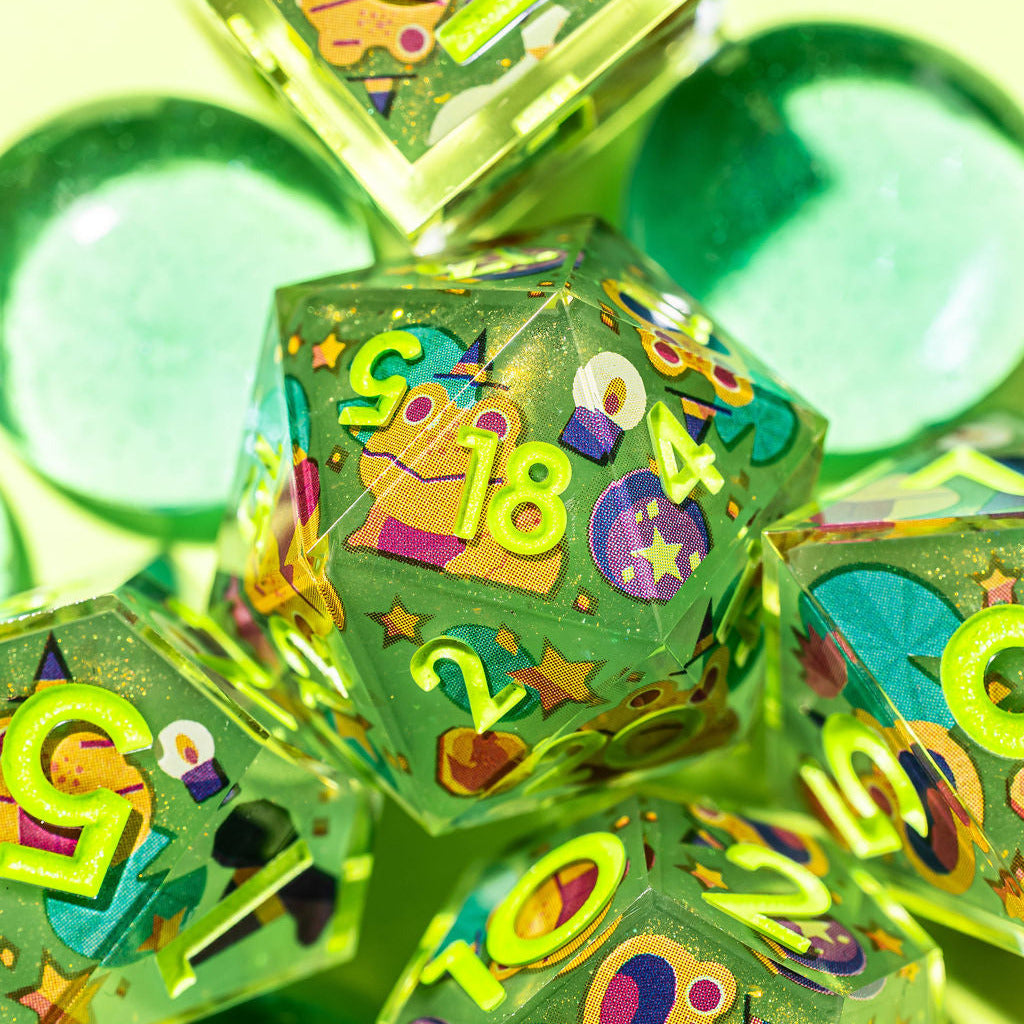Toadstool Frogs 7-Piece Iconic Dice Set - Dispel Dice - Premium DnD Dice & Accessories # #