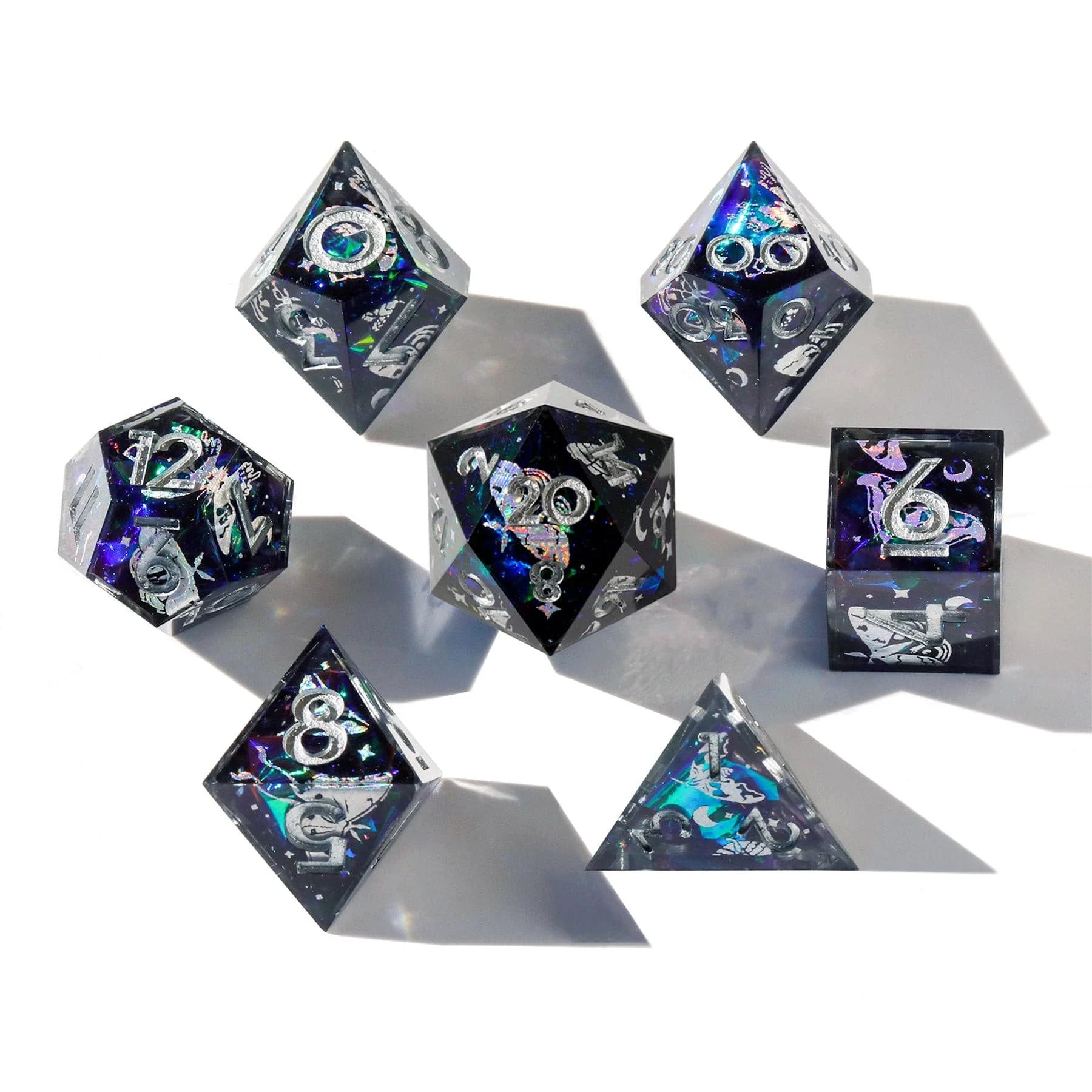 Dusk Moth 7-Piece Polyhedral Dice Set - Dispel Dice - Premium DnD Dice & Accessories